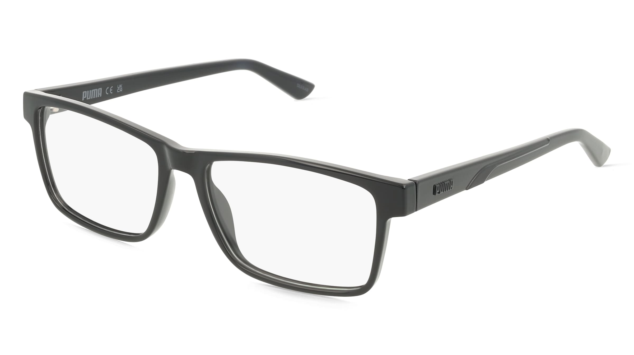Puma PU0473O Unisex-Brille inkl. Gläser Vollrand Quadratisch Kunststoff-Gestell 56/16/145, Schwarz