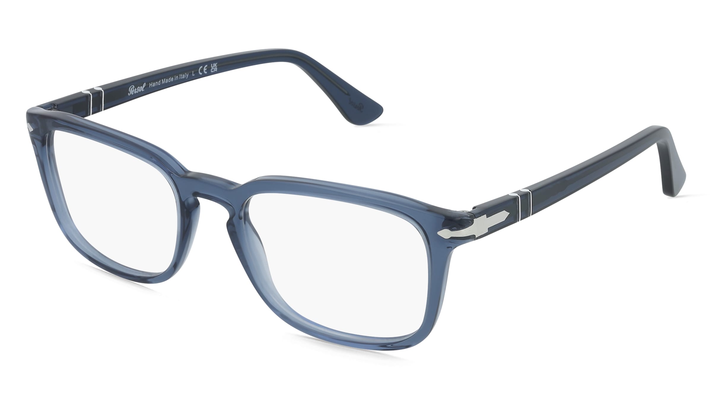 Persol 0PO3382V Unisex-Brille inkl. Gläser Vollrand Quadratisch Acetat-Gestell 52/19/145, Blau