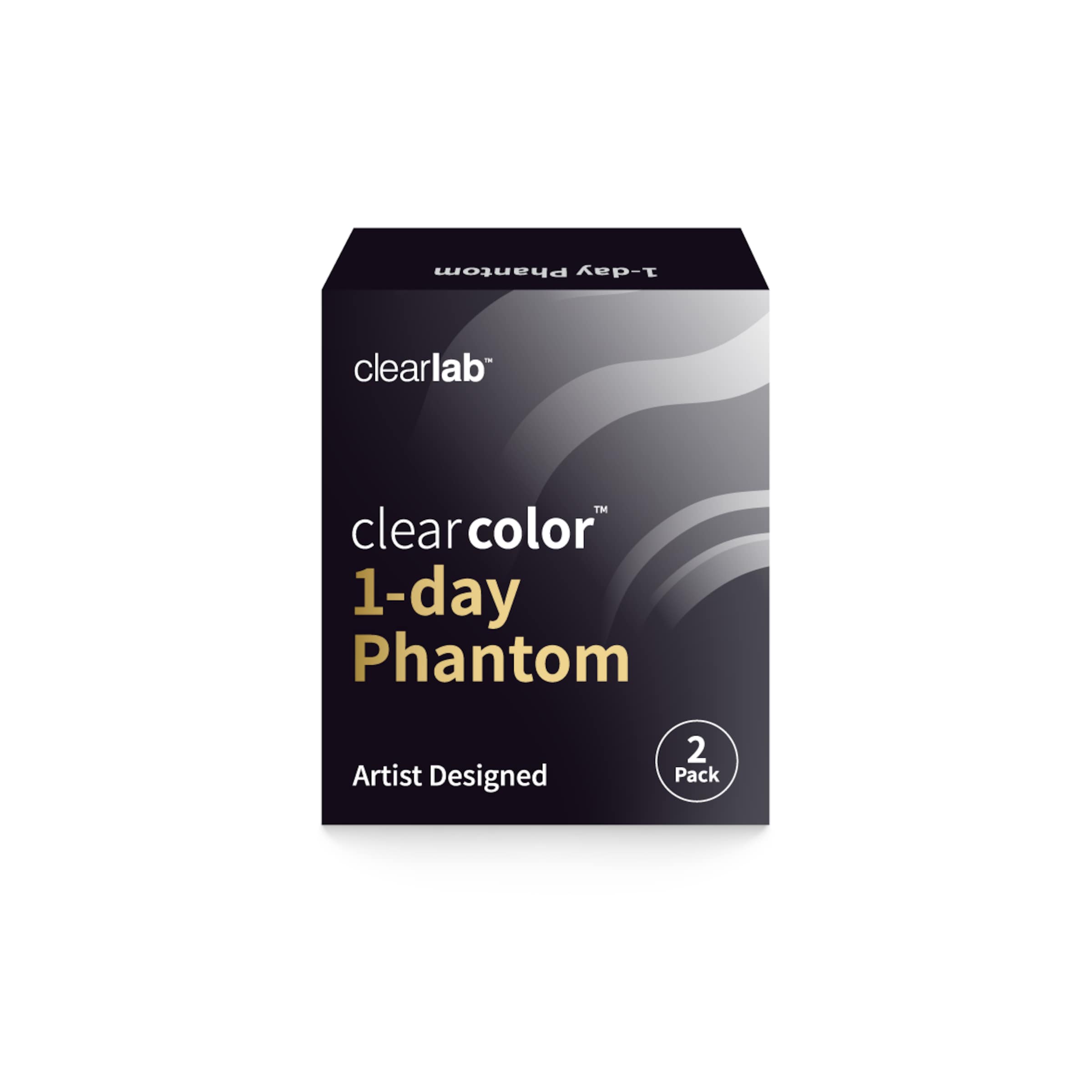 Clearlab clearcolor 1-day Phantom (2er Packung) Tageslinsen (0 dpt & BC 8.6) mit UV-Schutz, schwarz