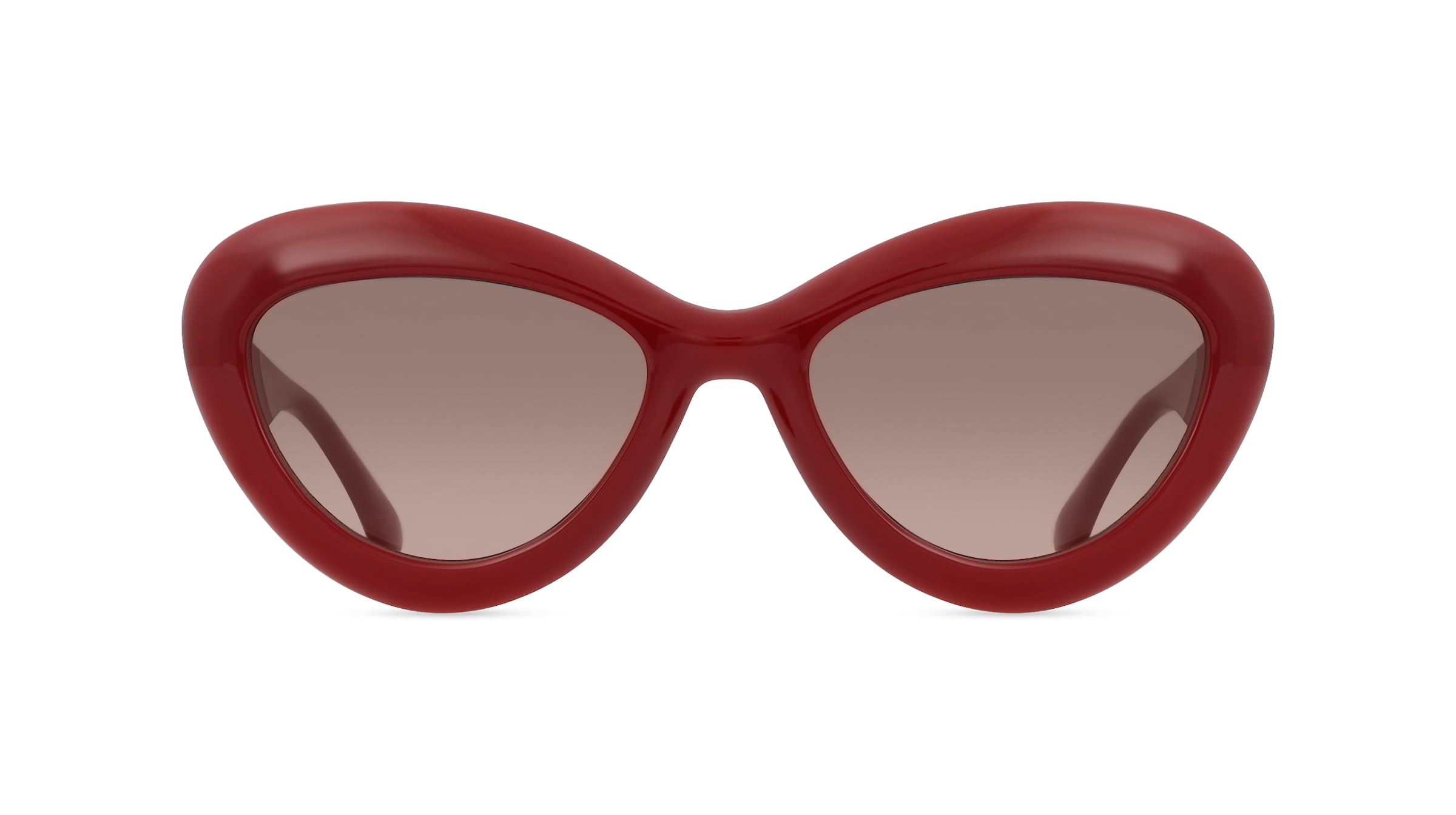 Moschino 163/S Damen-Sonnenbrille Vollrand Cateye Kunststoff-Gestell, rot