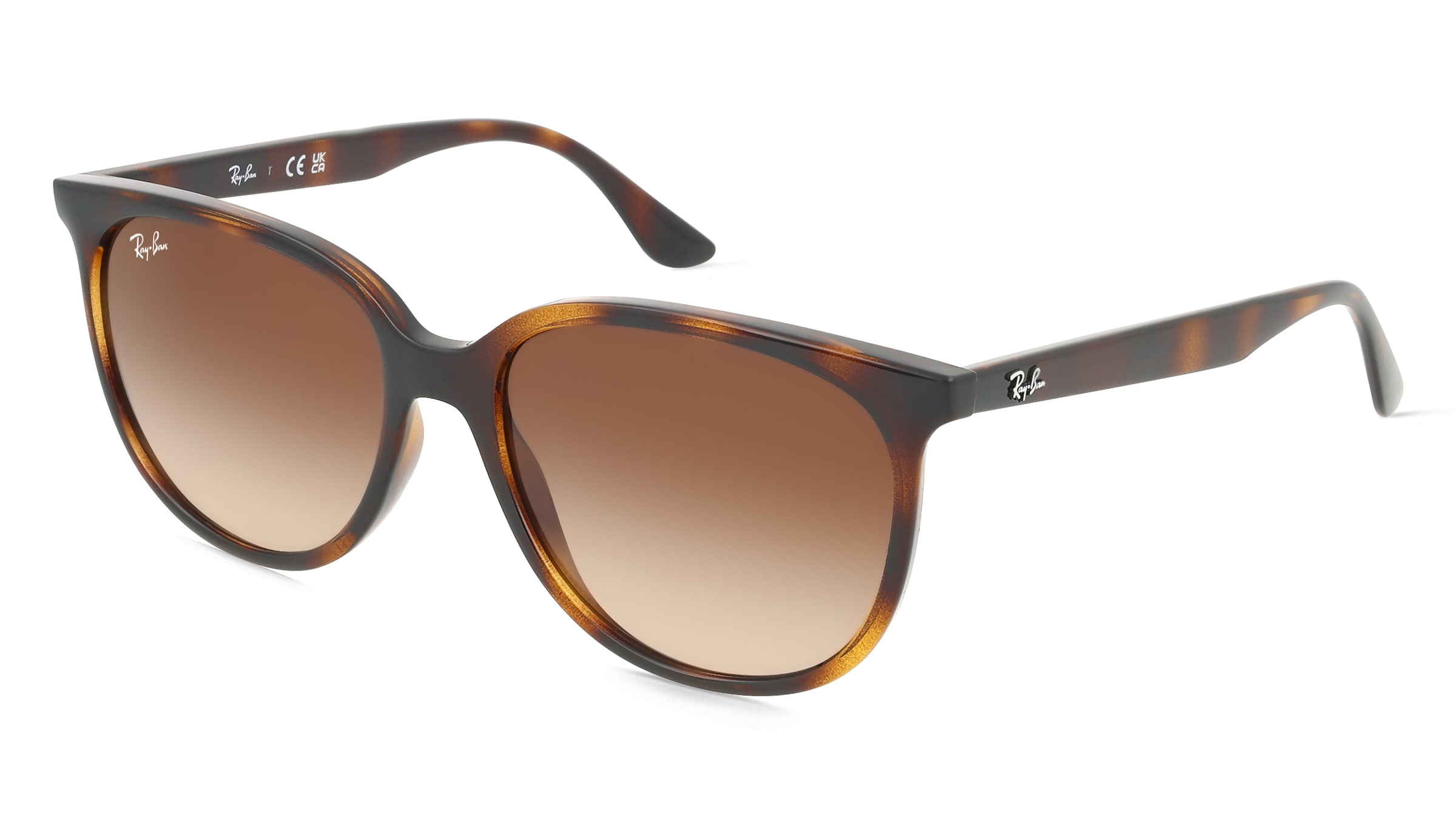Ray-Ban RB 4378 Damen-Sonnenbrille Vollrand Quadratisch Kunststoff-Gestell, Havanna
