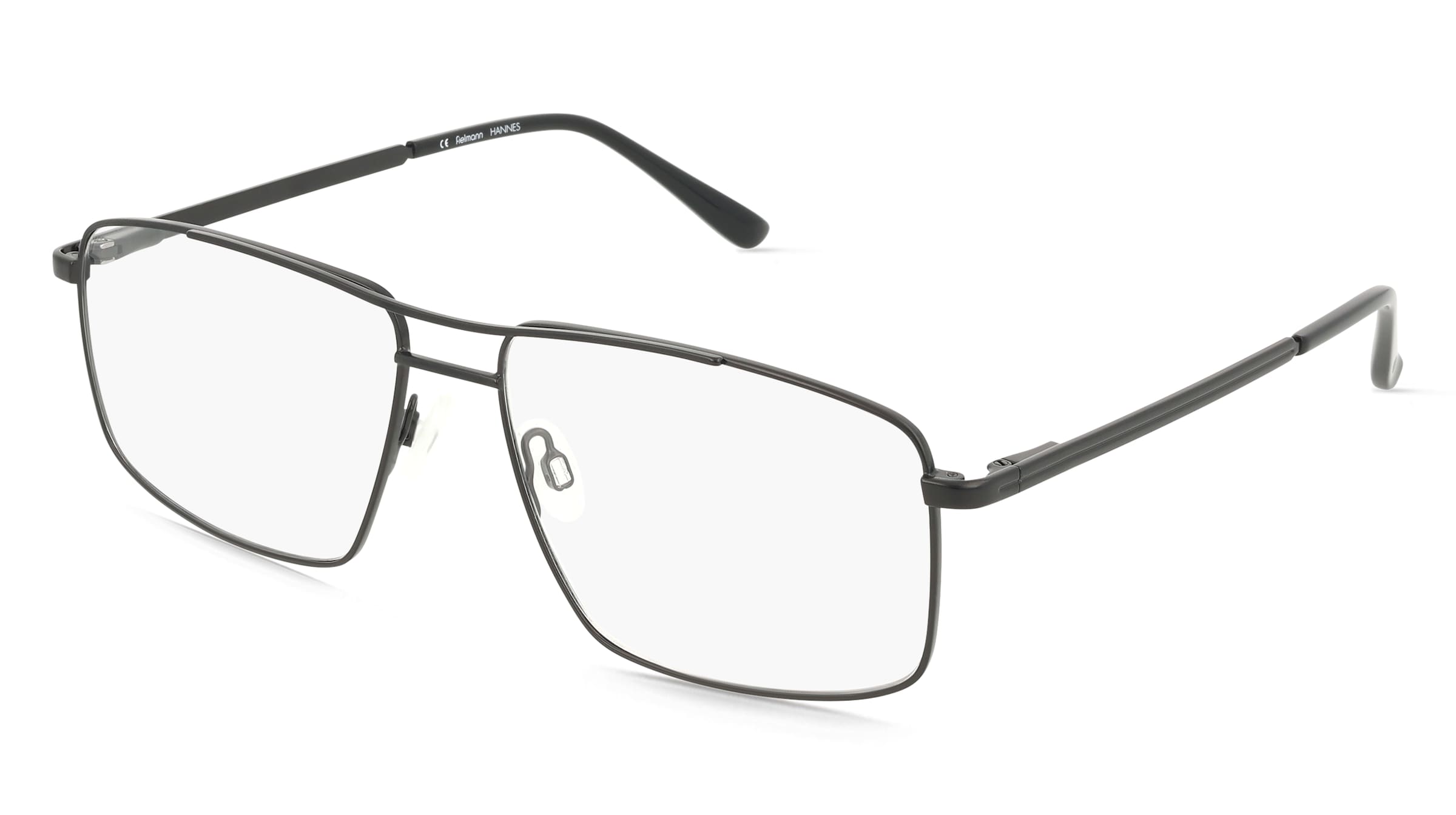 Fielmann BE 034 CL Herren-Brille inkl. Gläser Vollrand Quadratisch Edelstahl-Gestell 58/15/145, Schwarz