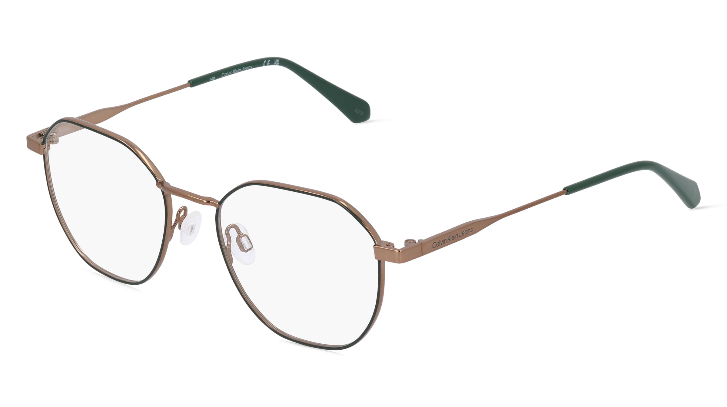 Calvin Klein Jeans CKJ 22220 Unisex-Brille inkl. Gläser Vollrand Quadratisch Metall-Gestell 51/19/140, Grün