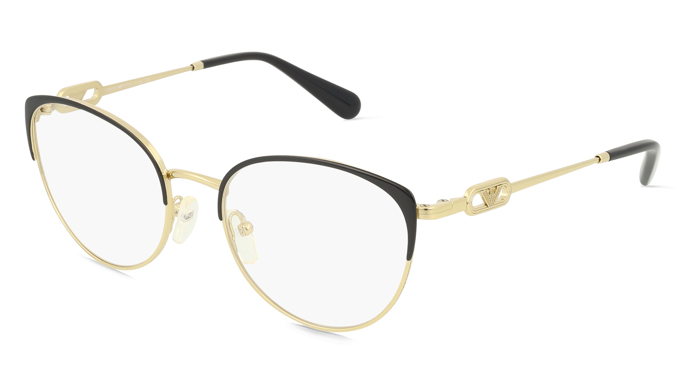 Emporio Armani 0EA1150 Damen-Brille inkl. Gläser Vollrand Cat Eye Metall-Gestell 51/18/140, Schwarz