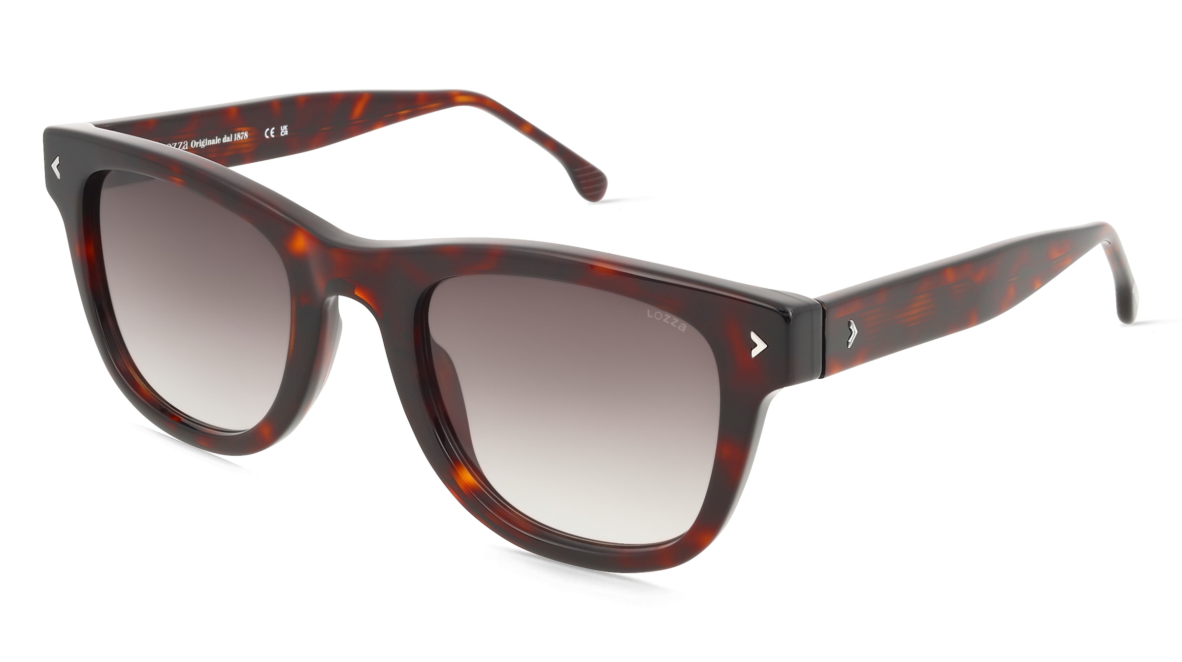 Lozza SL4374 Unisex-Sonnenbrille Vollrand Quadratisch Acetat-Gestell, Havanna