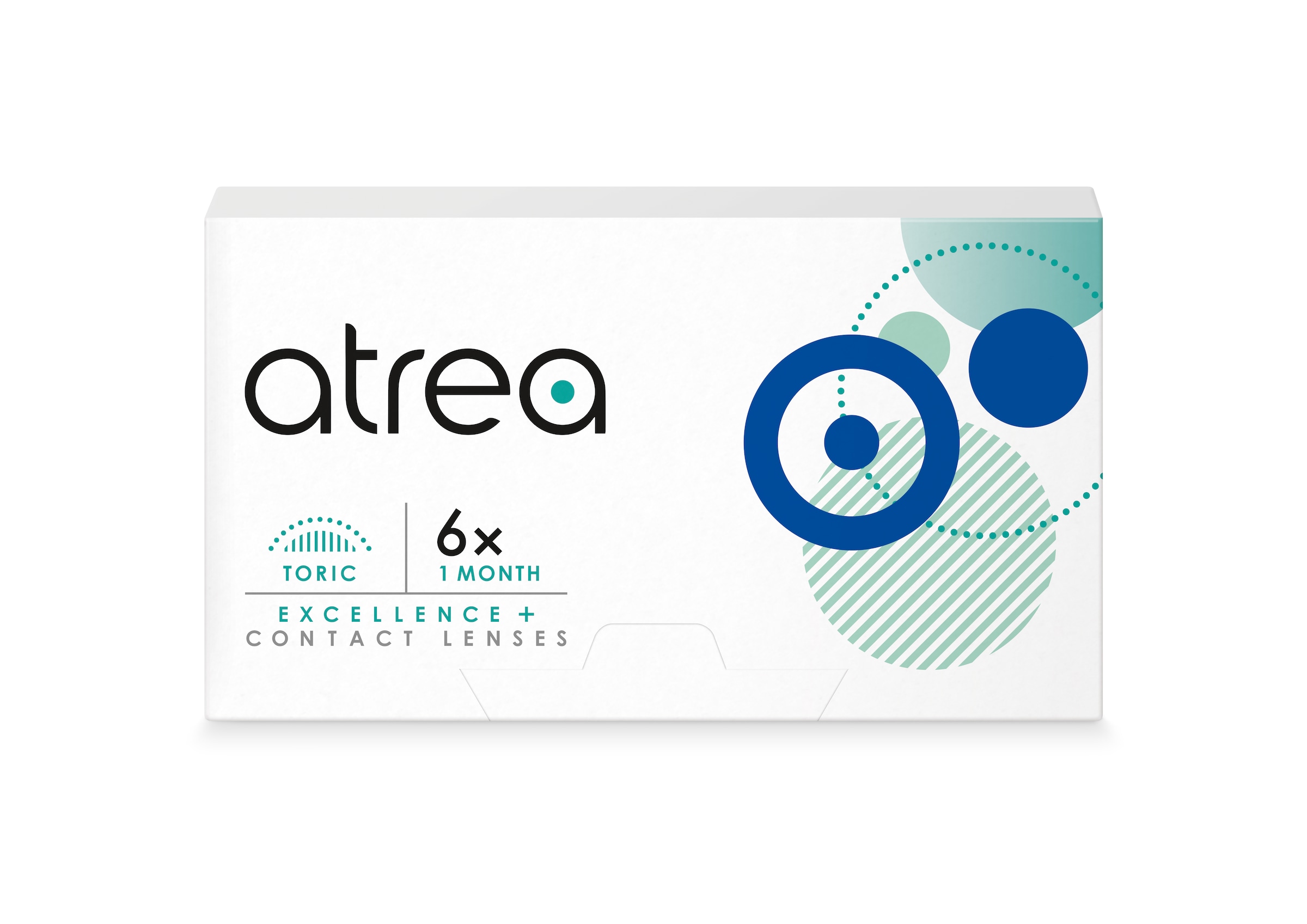 Atrea Excellence + 1 Month Toric (6er Packung) Monatslinsen (-10 dpt, Zyl. -2.25, Achse 120 & BC 8.7)
