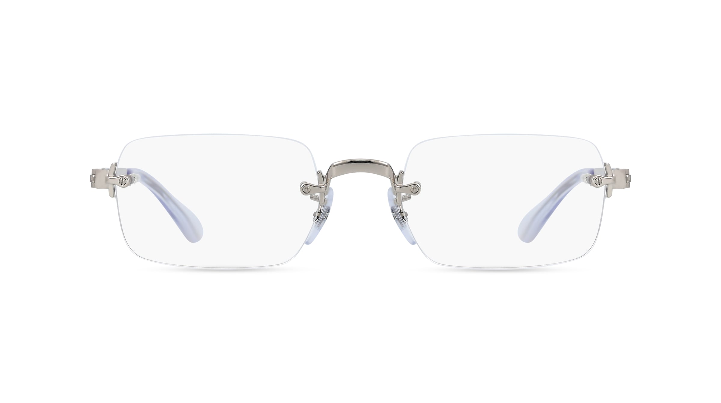 Ray-Ban RX3928V Unisex-Brille inkl. Gläser Randlos Eckig Metall-Gestell 52/20/145, Silber