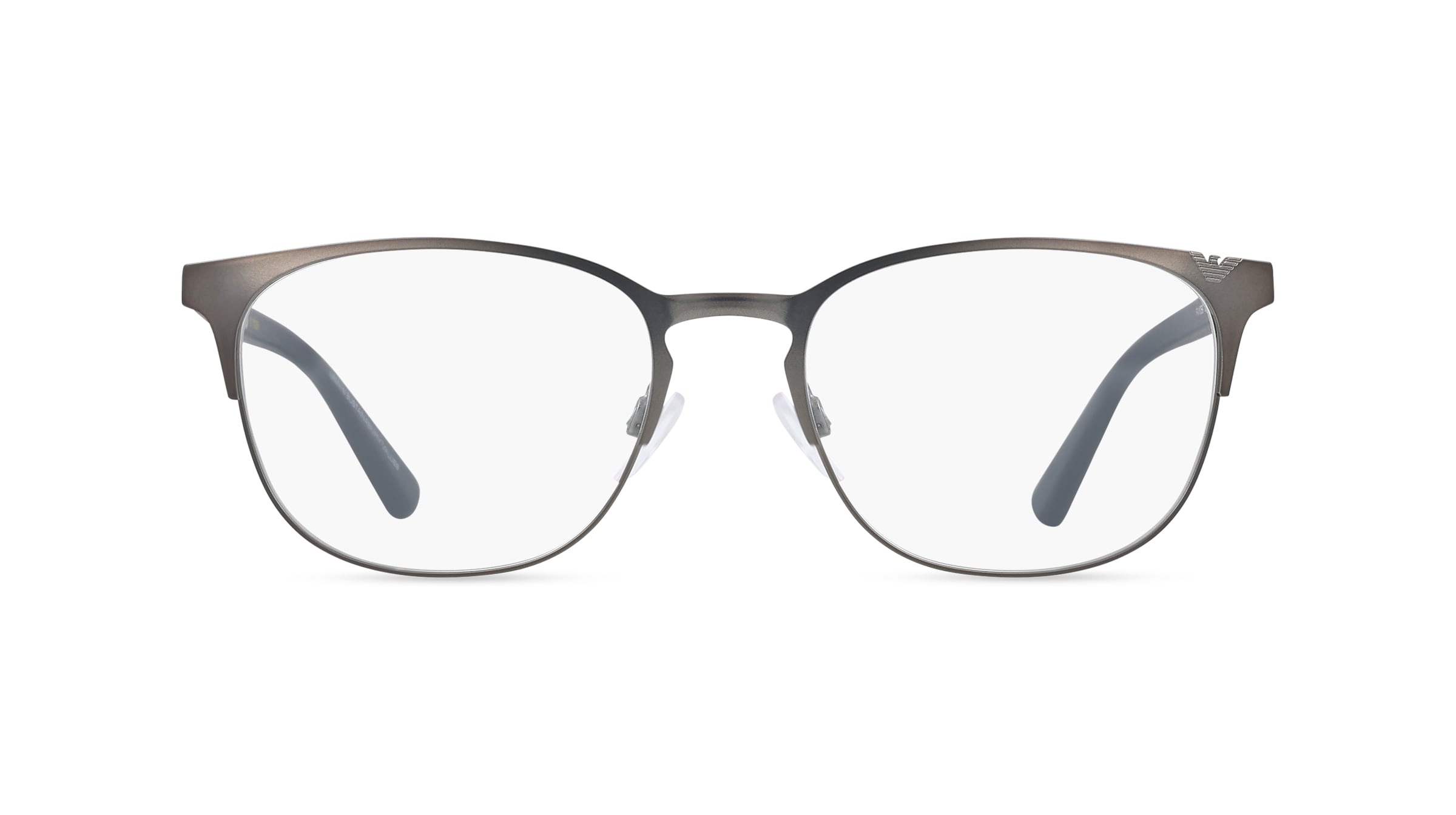 Emporio Armani 0EA1059 Herren-Brille inkl. Gläser Vollrand Oval Metall-Gestell 53/19/145, Grau