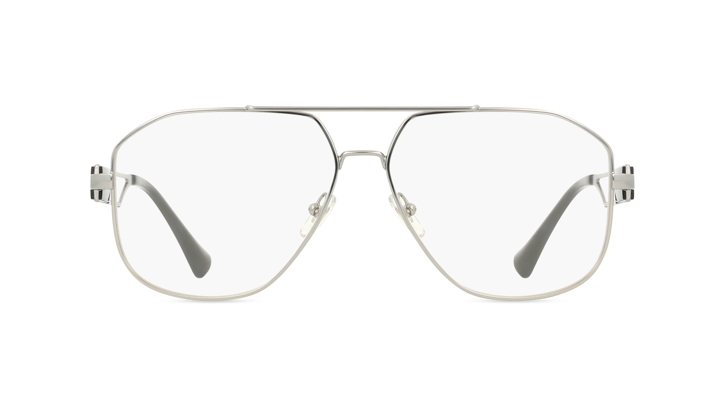 Versace VE1287 Herren-Brille inkl. Gläser Vollrand Pilot Metall-Gestell 59mm/13mm/145mm, grau