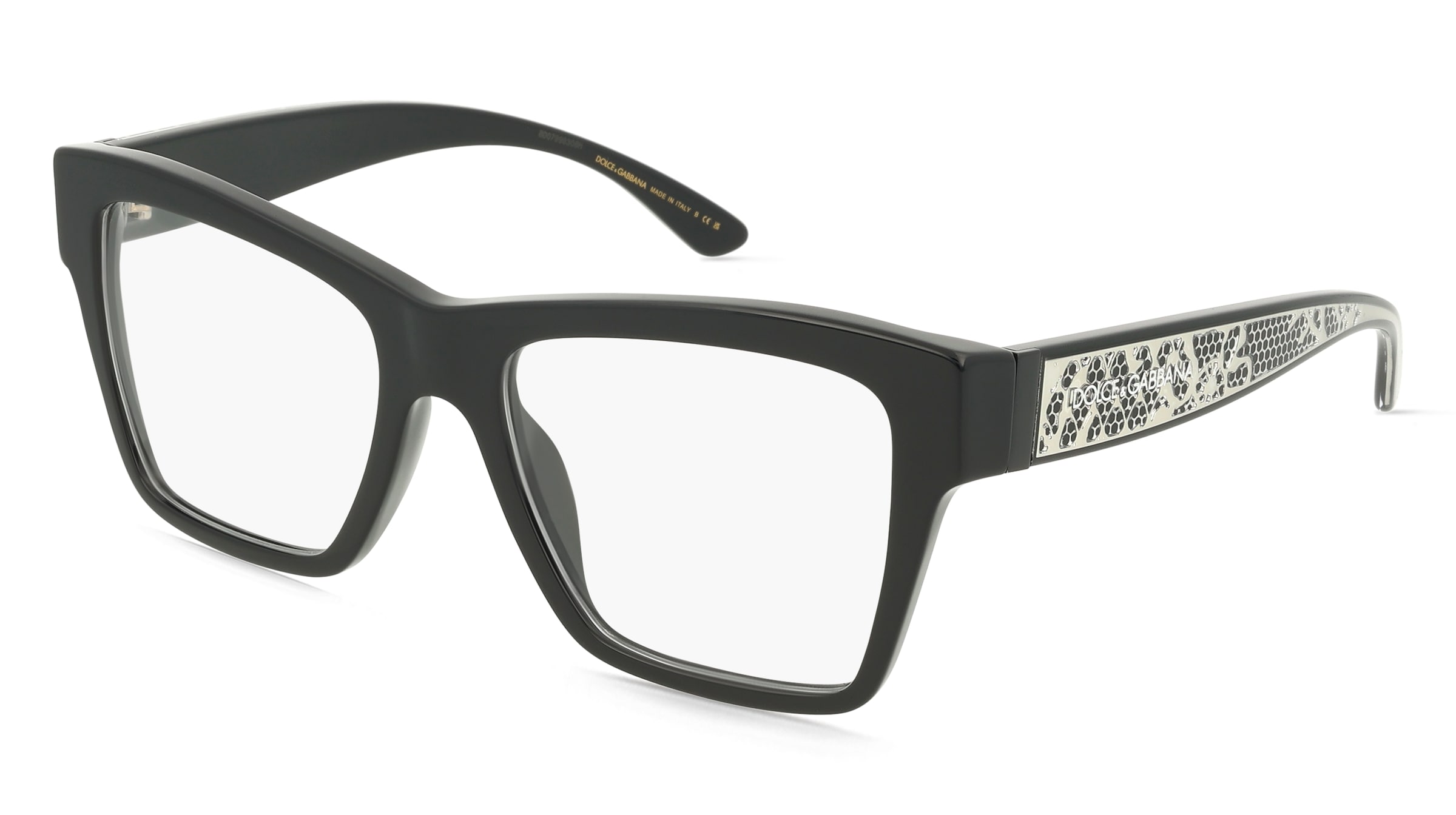 Dolce&amp;Gabbana DG3411 Damen-Brille inkl. Gläser Vollrand Quadratisch Acetat-Gestell 54/18/145, Schwarz