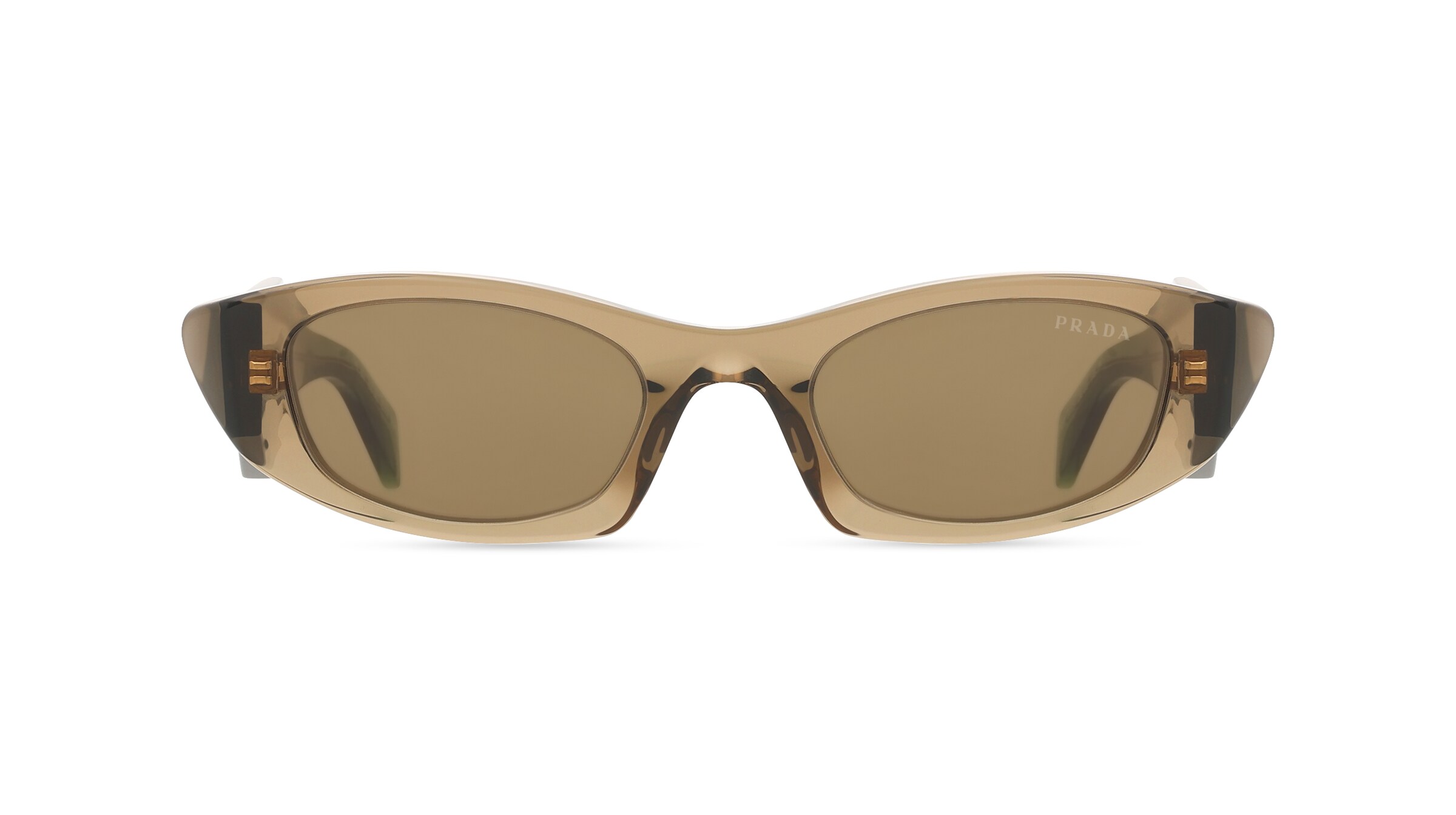 Prada 0PR B16S Damen-Sonnenbrille Vollrand Oval Acetat-Gestell, braun