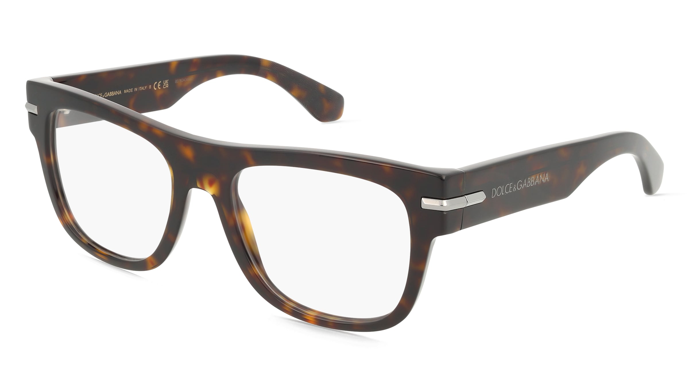 Dolce&amp;Gabbana DG3407 Herren-Brille inkl. Gläser Vollrand Quadratisch Acetat-Gestell 54/19/145, Havanna