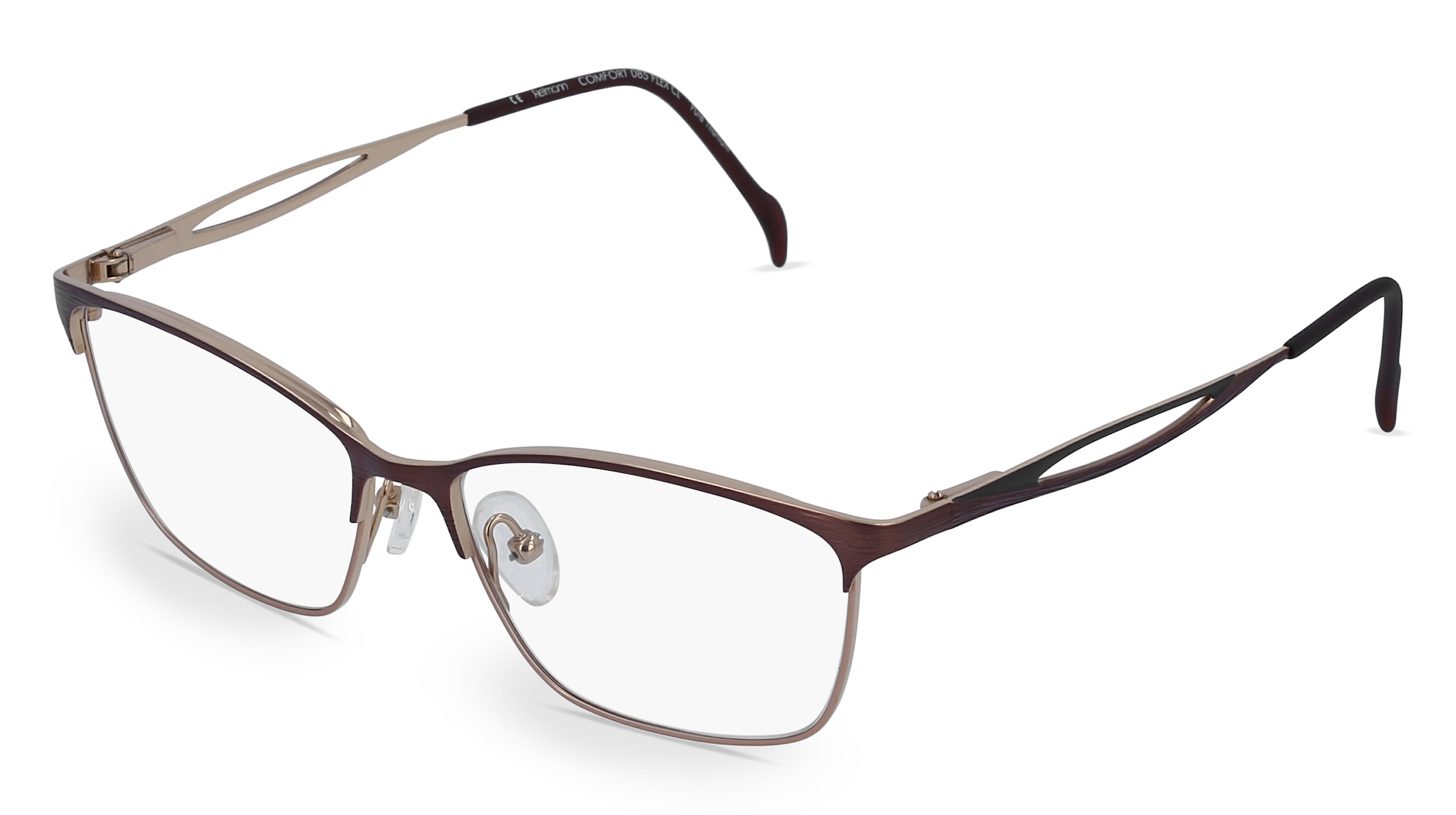 Fielmann COMFORT 085 FLEX CL Damen-Brille inkl. Gläser Vollrand Butterfly Titan-Gestell 52/14/130, Braun