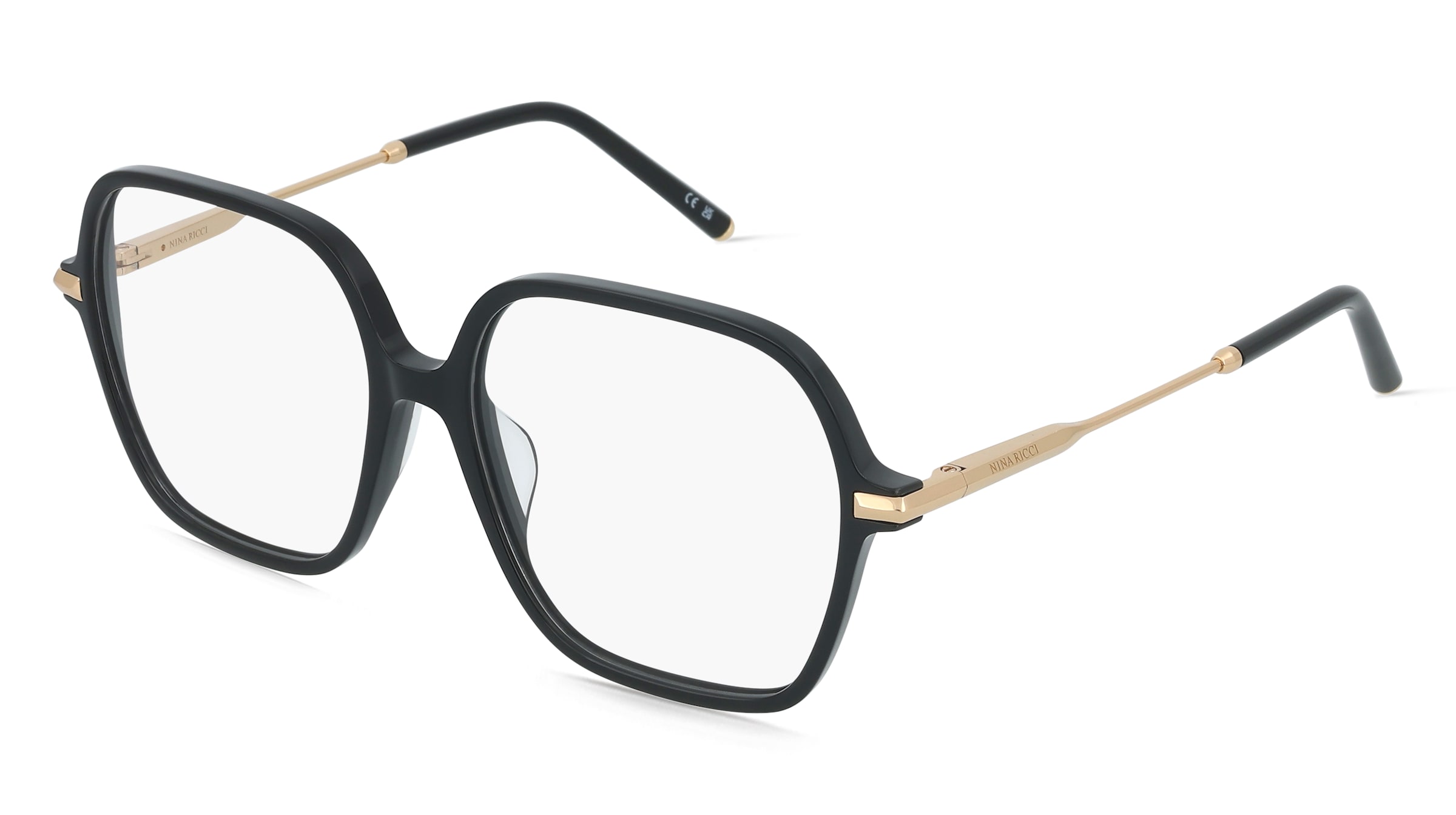Nina Ricci VNR432 Damen-Brille inkl. Gläser Vollrand Quadratisch Kunststoff-Gestell 54/15/140, Schwarz
