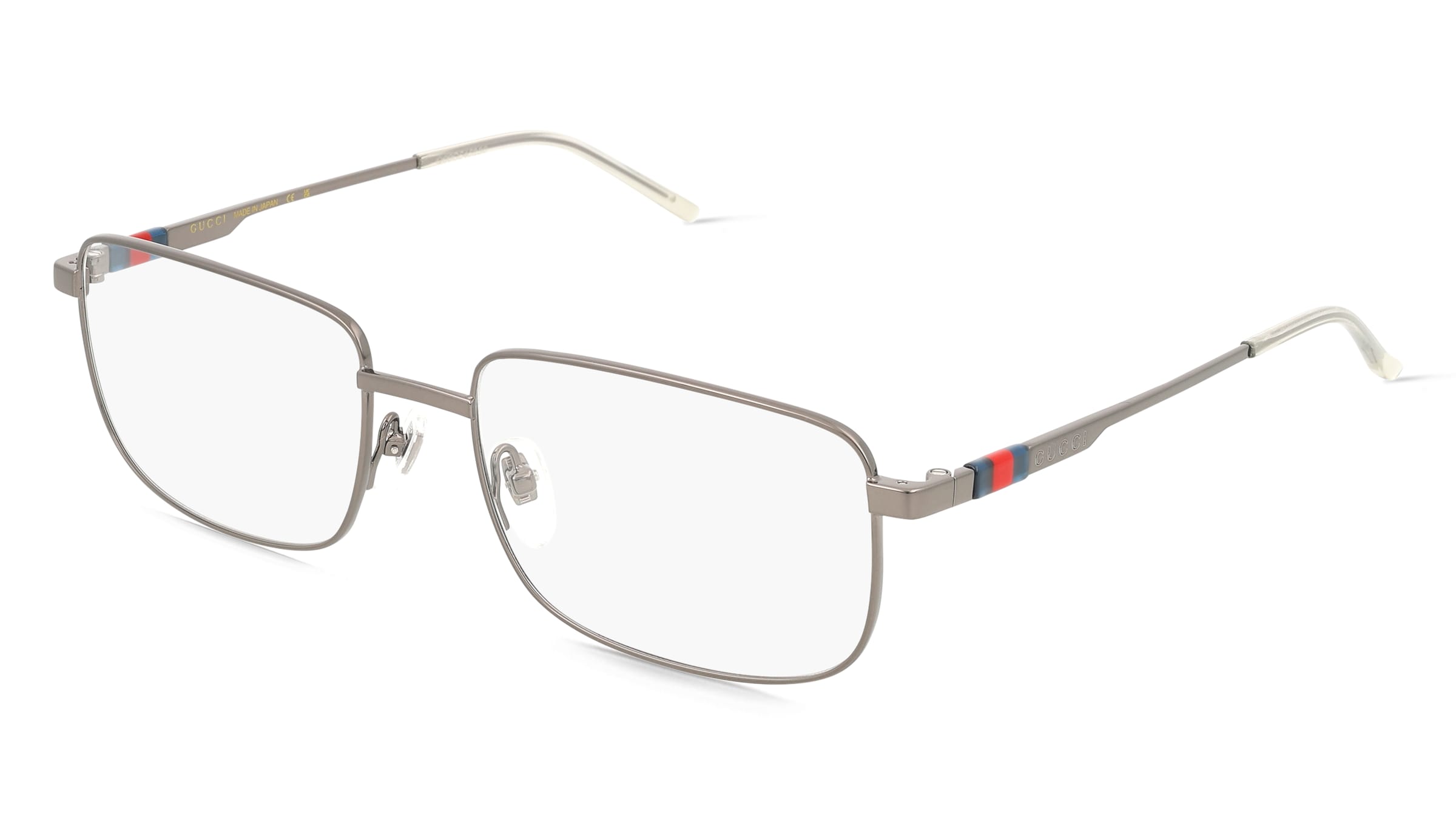 Gucci GG1678O Unisex-Brille inkl. Gläser Vollrand Quadratisch Metall-Gestell 57/18/150, Grau