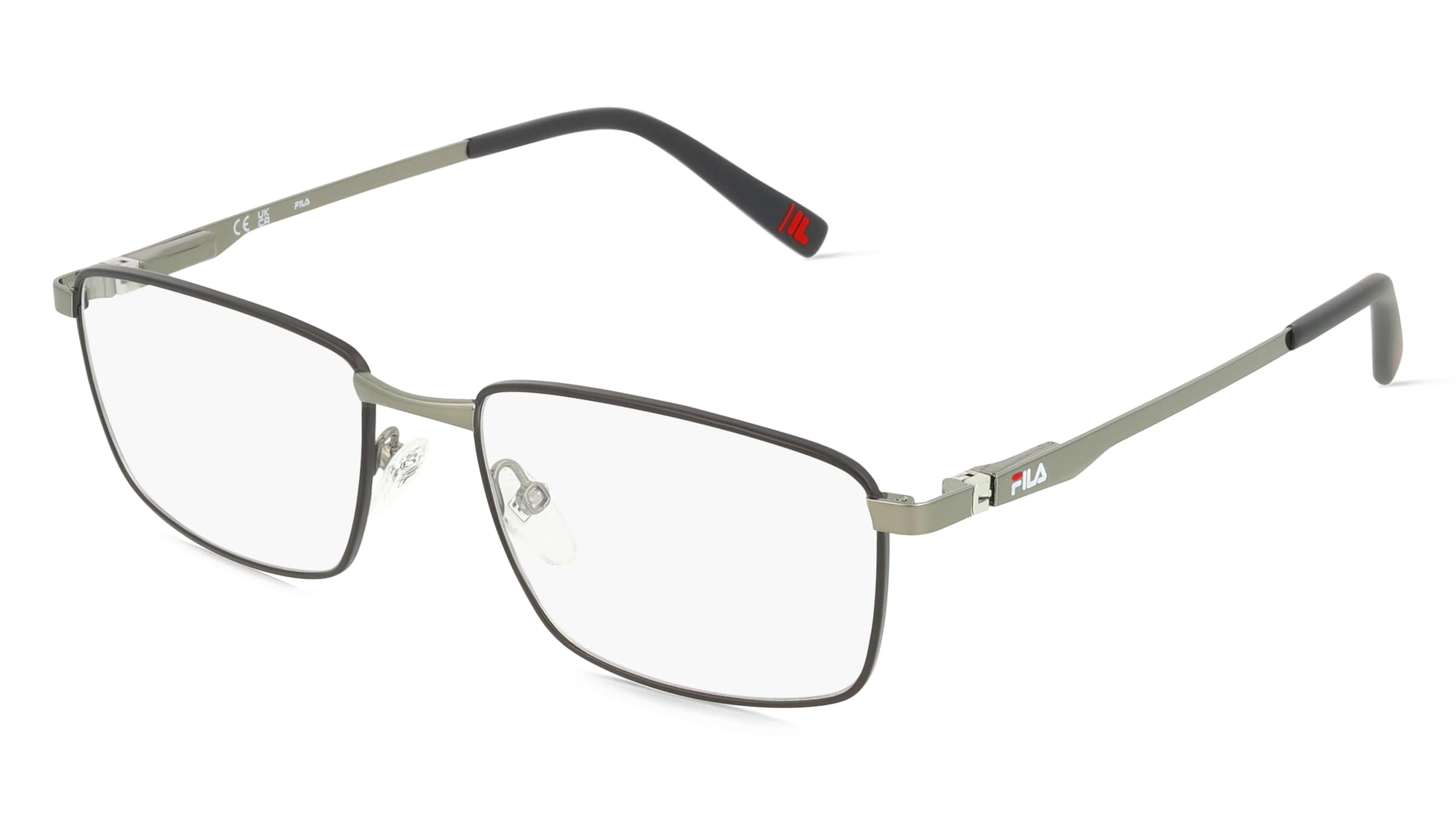 Fila VFI206 Herren-Brille inkl. Gläser Vollrand Quadratisch Edelstahl-Gestell 53/17/145, Gunmetal