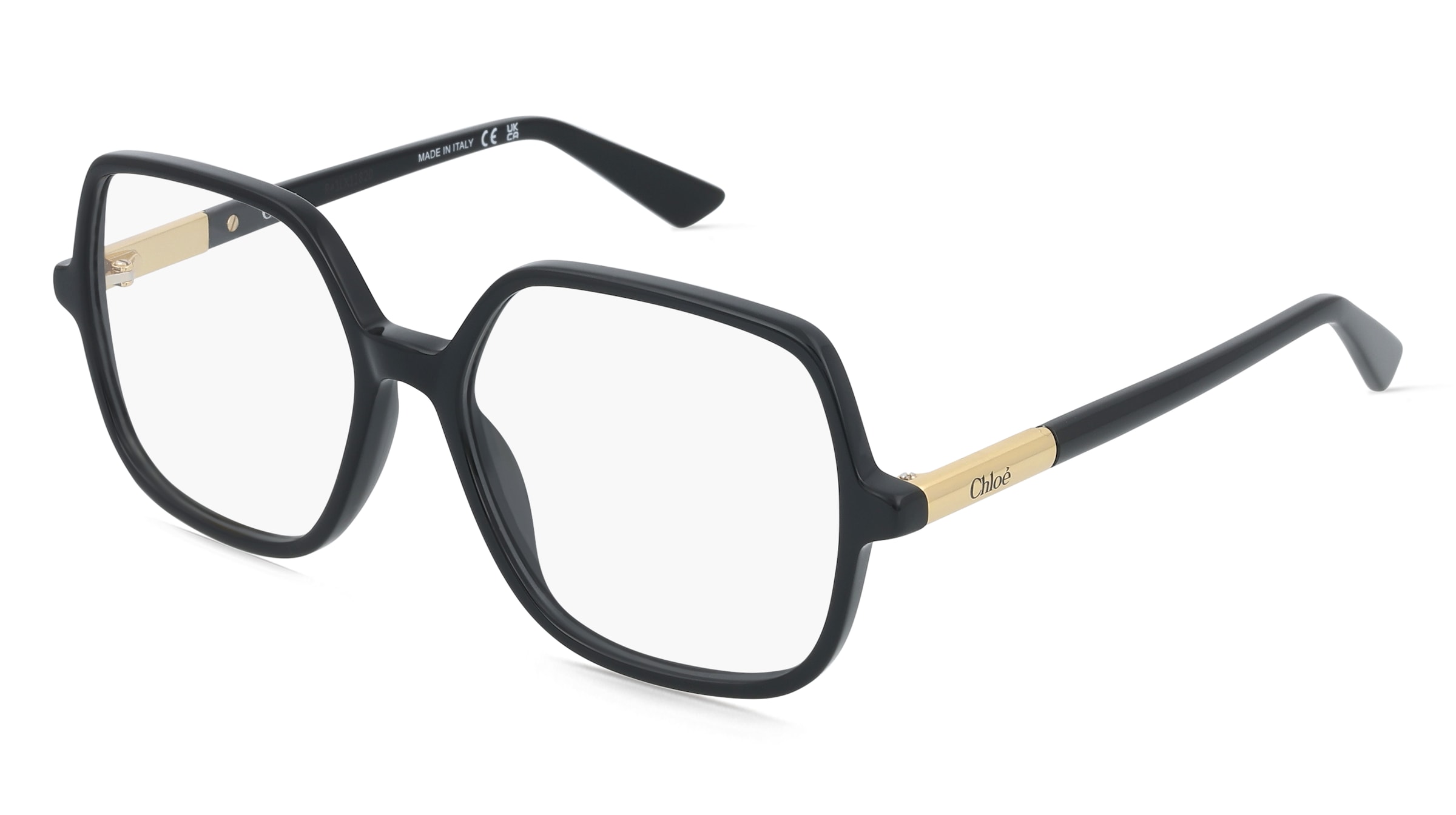 Chloé CH0368O Damen-Brille inkl. Gläser Vollrand Geometrisch Acetat-Gestell 54/16/140, Schwarz
