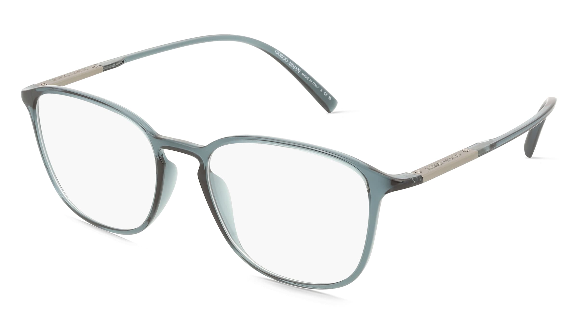Giorgio Armani AR7276U Herren-Brille inkl. Gläser Vollrand Quadratisch Kunststoff-Gestell 53/18/145, Blau
