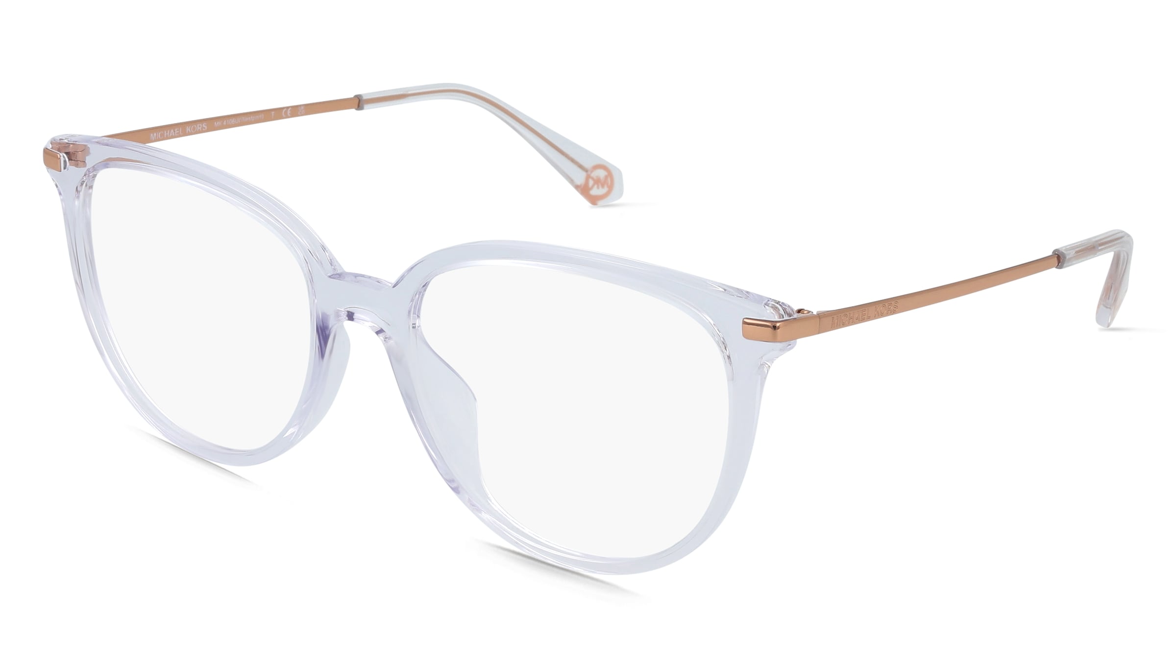 Michael Kors MK4106U WESTPORT Damen-Brille inkl. Gläser Vollrand Rund Kunststoff-Gestell 54/17/140, Transparent