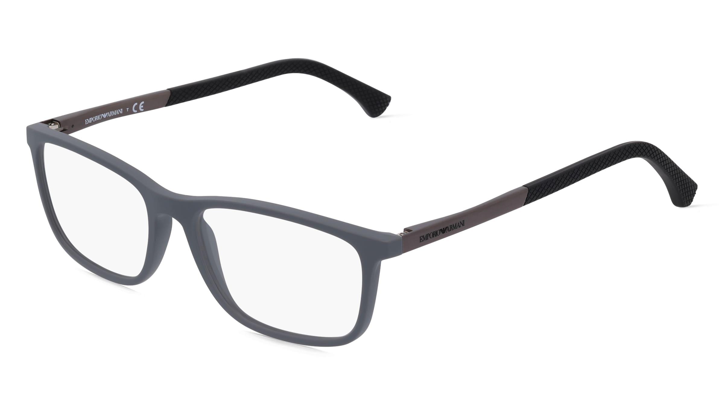 Emporio Armani EA3069 Herren-Brille inkl. Gläser Vollrand Quadratisch Kunststoff-Gestell 55/17/140, Grau