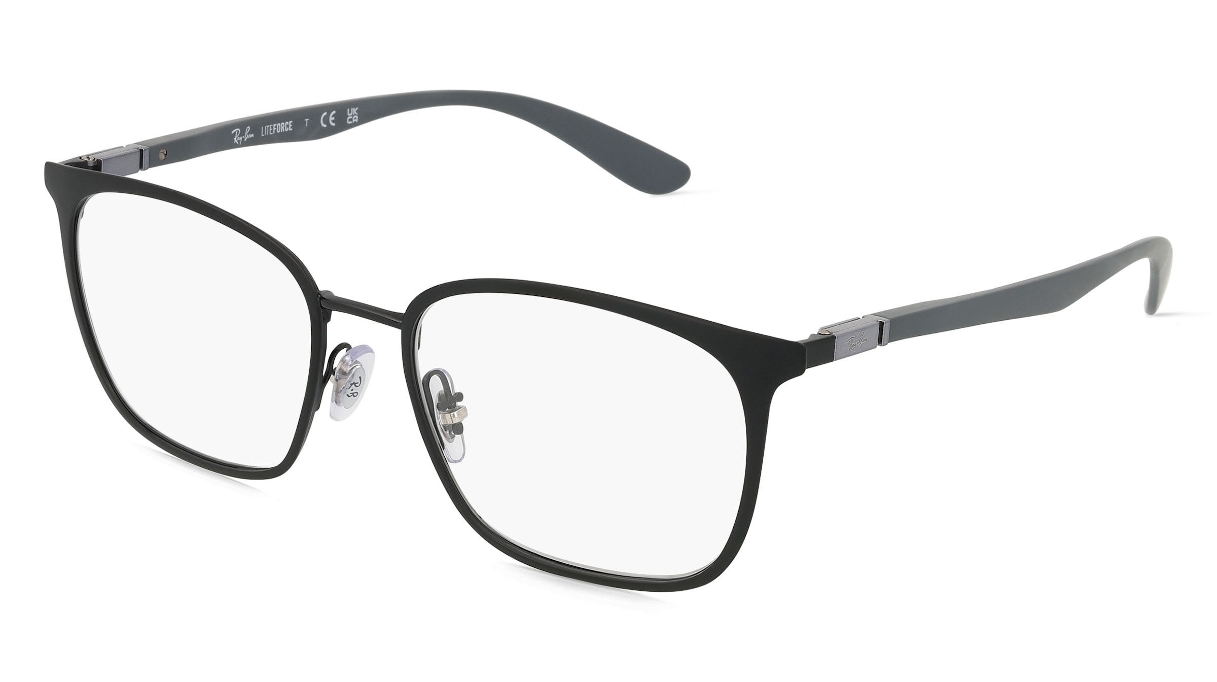 Ray-Ban RX6486 Unisex-Brille inkl. Gläser Vollrand Quadratisch Edelstahl-Gestell 52/17/145, Schwarz
