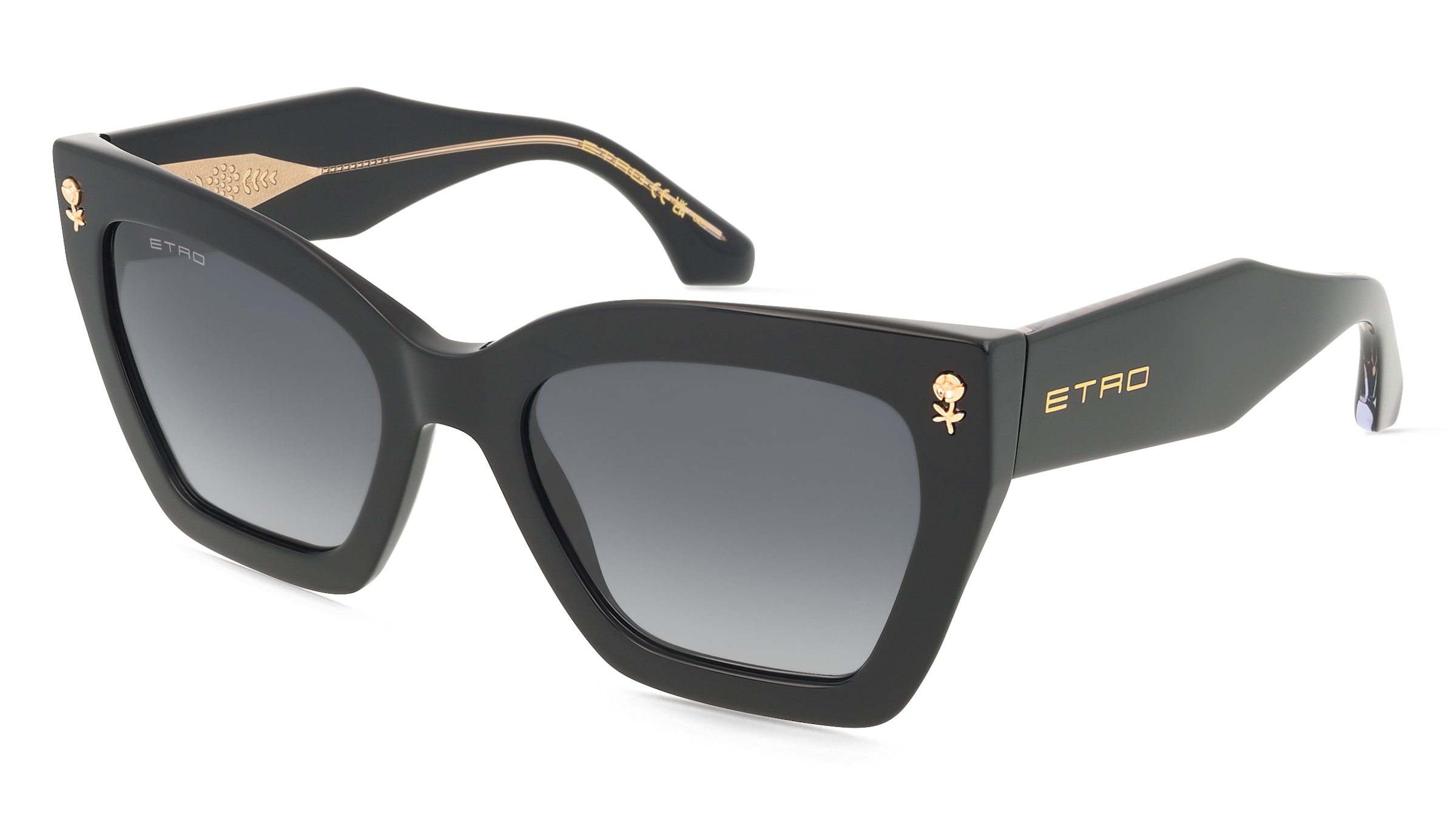 Etro 0090/S Damen-Sonnenbrille Vollrand Eckig Acetat-Gestell, Schwarz