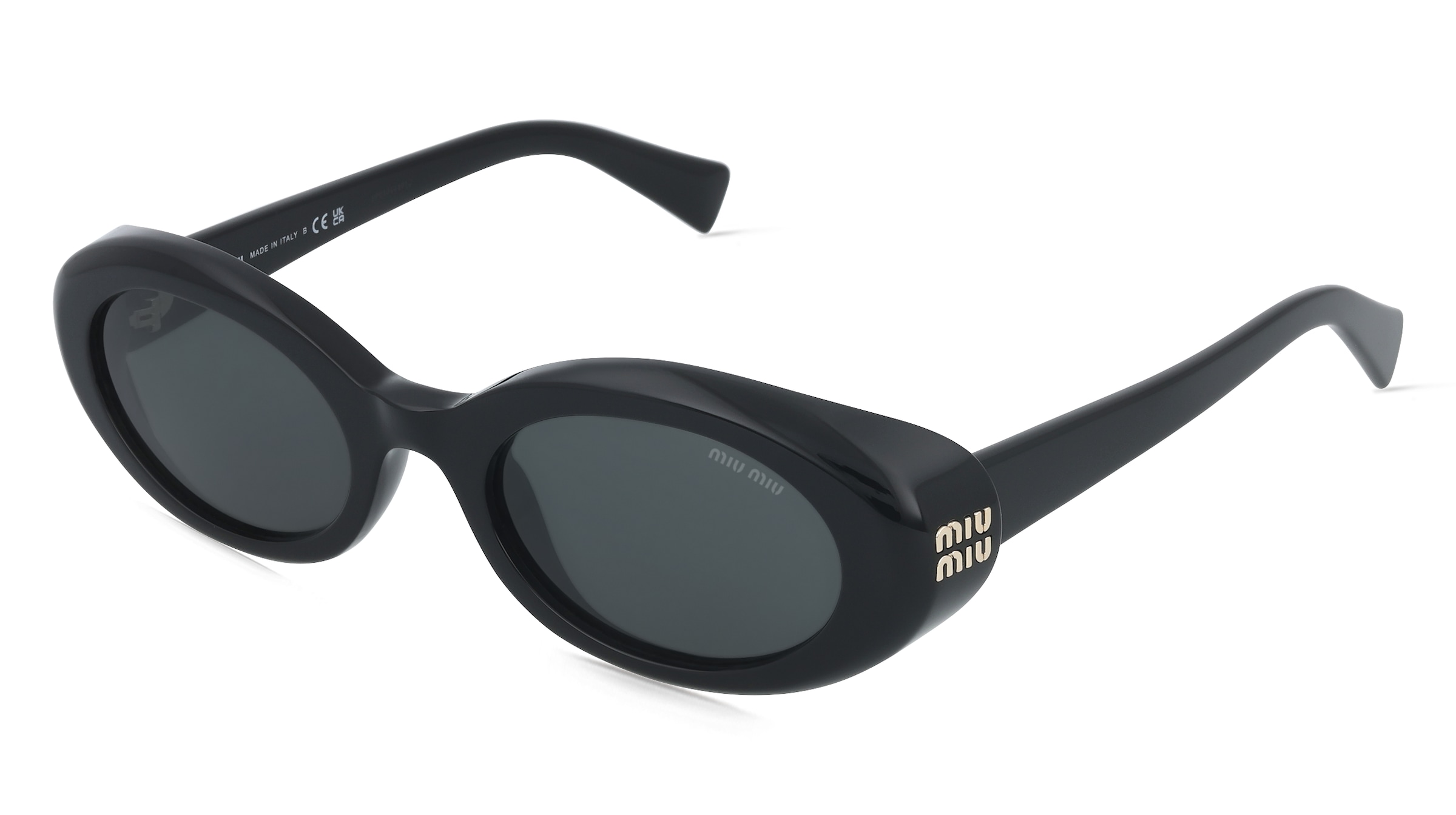 Miu Miu MU B09S Damen-Sonnenbrille Vollrand Oval Acetat-Gestell, Schwarz