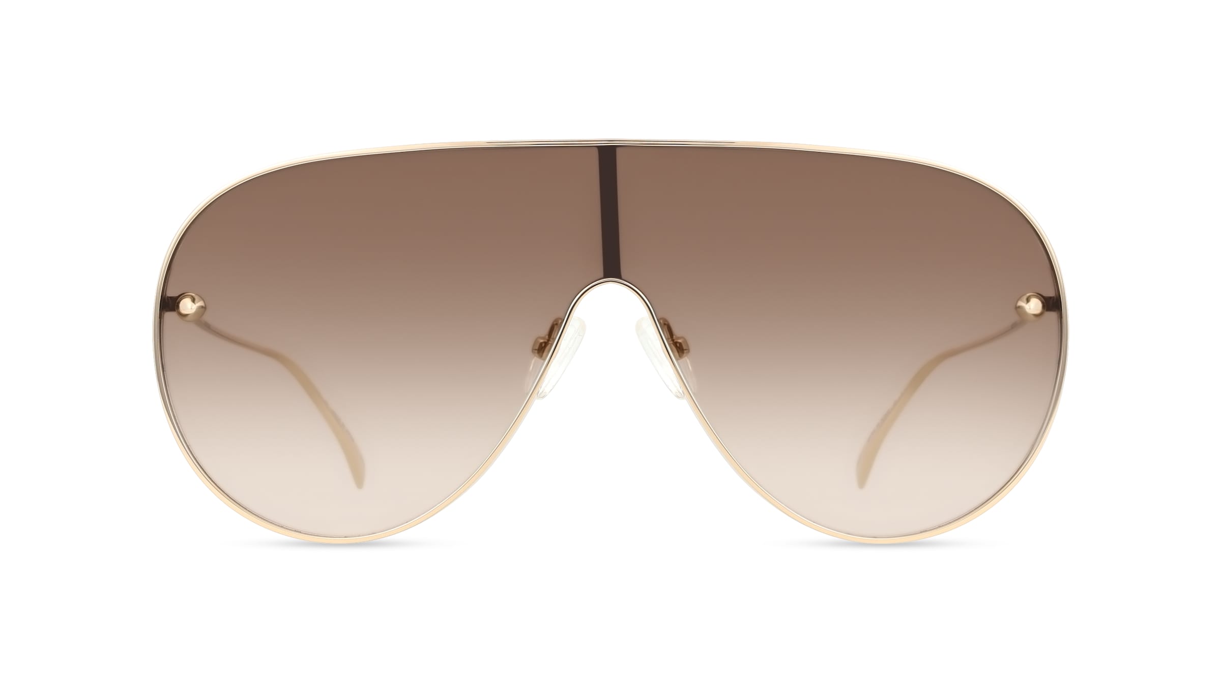 Alexander McQueen AM0481S Damen-Sonnenbrille Vollrand Monoscheibe Metall-Gestell, gold