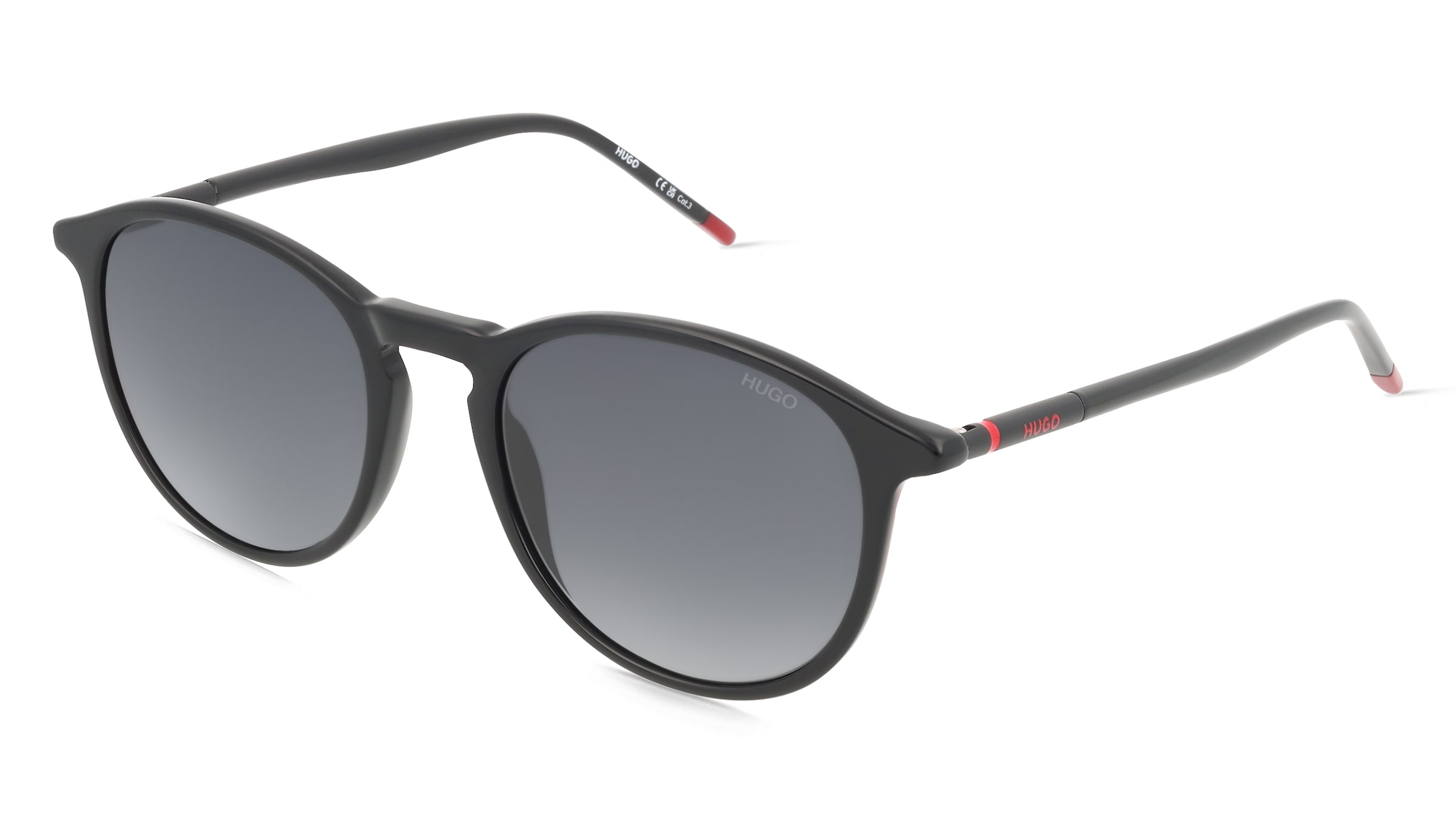 Hugo HG 1346/S Herren-Sonnenbrille Vollrand Panto Acetat-Gestell, Schwarz