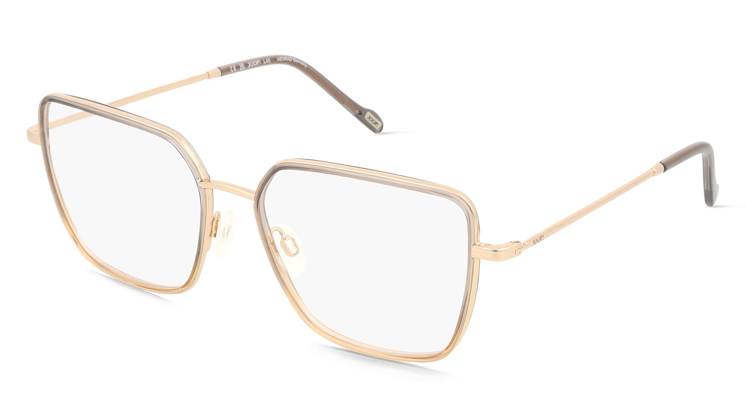 joop JP3344 Damen-Brille inkl. Gläser Vollrand Butterfly Edelstahl-Gestell 55/16/140, Grau