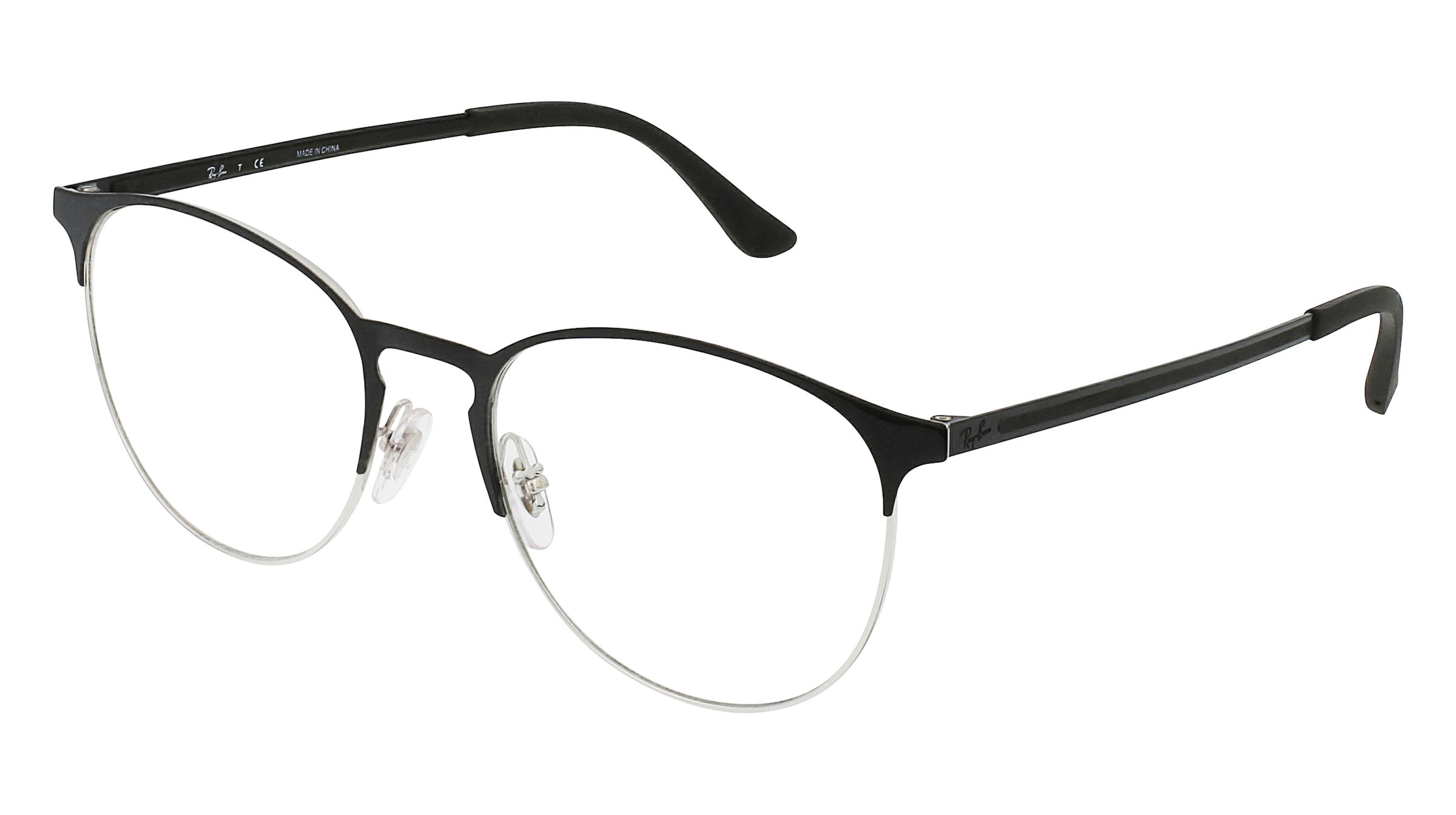 Ray-Ban RX6375 Unisex-Brille inkl. Gläser Vollrand Panto Metall-Gestell 51mm/18mm/145mm, schwarz