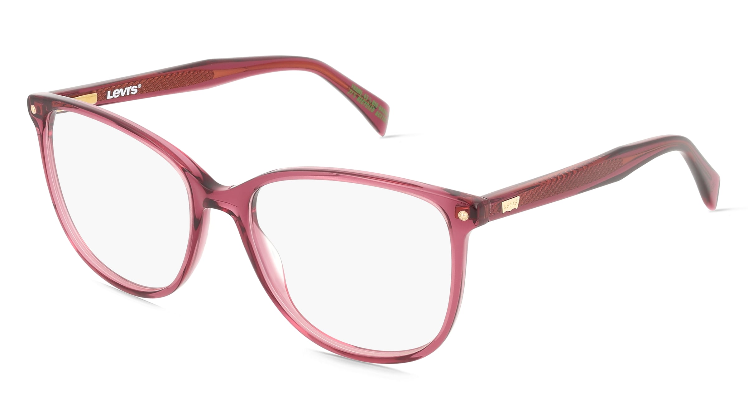 Levi’s LV 5067 Damen-Brille inkl. Gläser Vollrand Eckig Acetat-Gestell 52/16/140, Lila