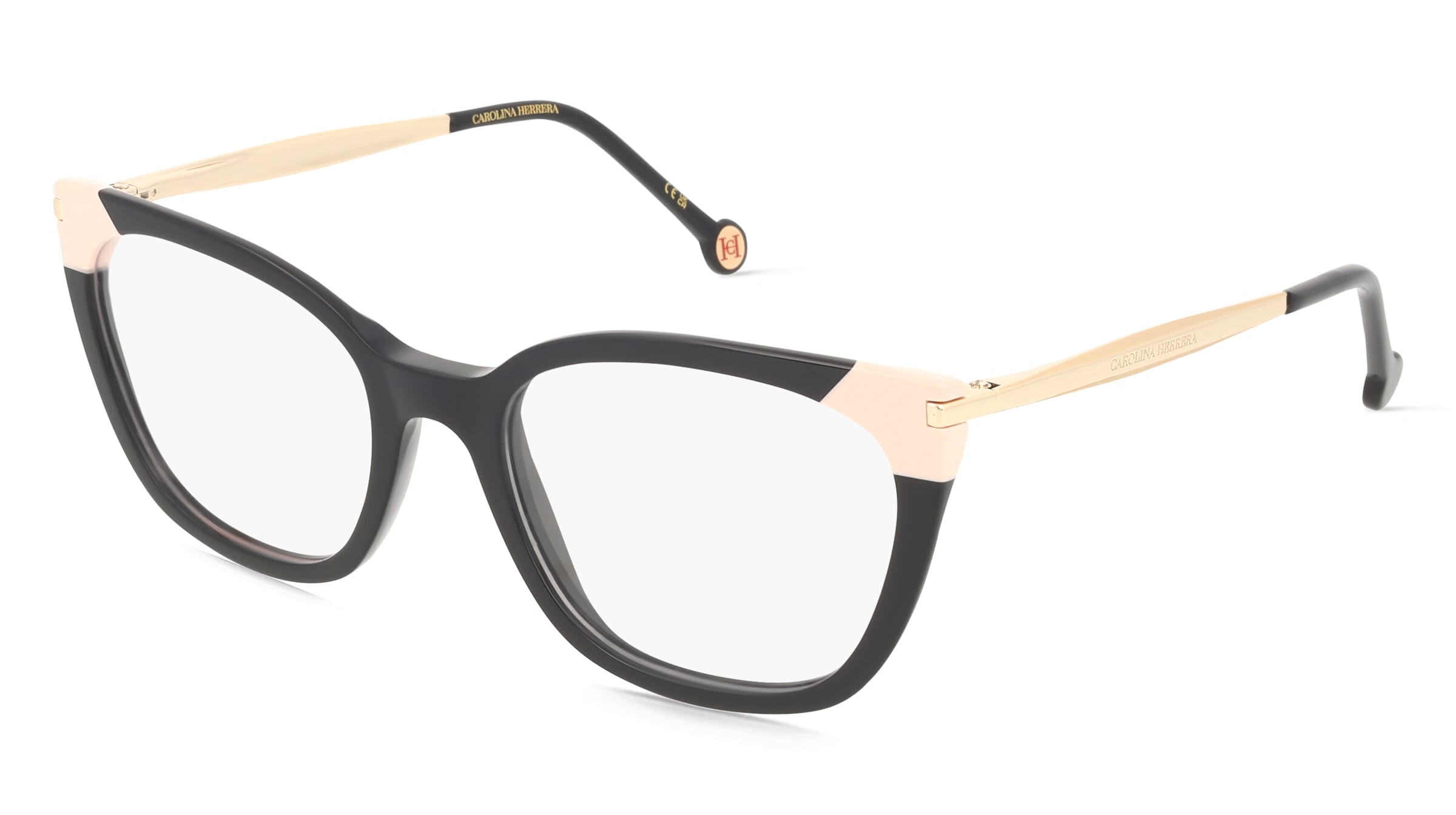 Carolina Herrera HER 0311 Damen-Brille inkl. Gläser Vollrand Panto Acetat-Gestell 53/19/140, Schwarz