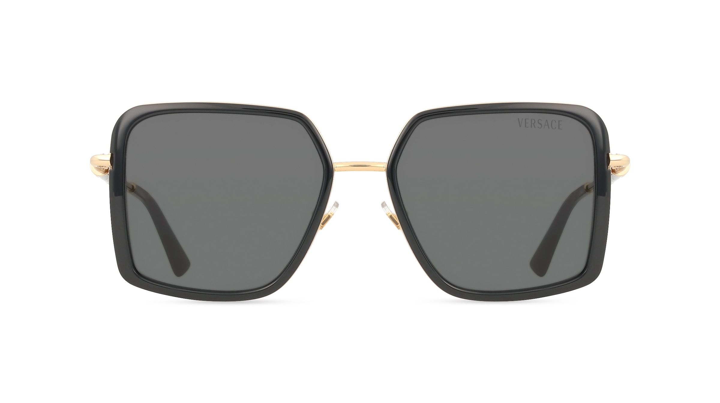 Versace VE2261 Damen-Sonnenbrille Vollrand Eckig Edelstahl-Gestell, schwarz