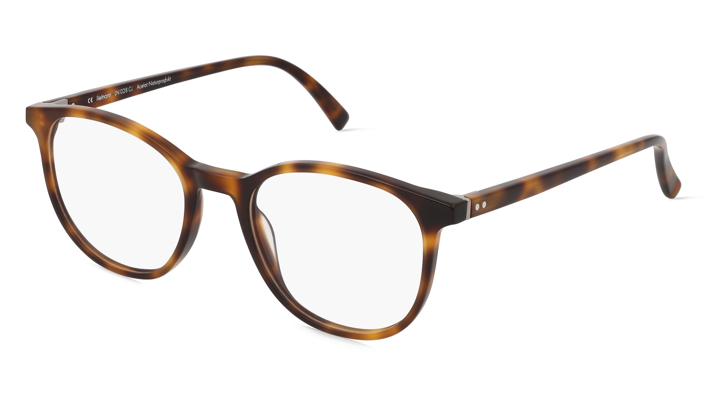 Fielmann LN 028 CL Unisex-Brille inkl. Gläser Vollrand Panto Acetat-Gestell 51/19/145, Havanna