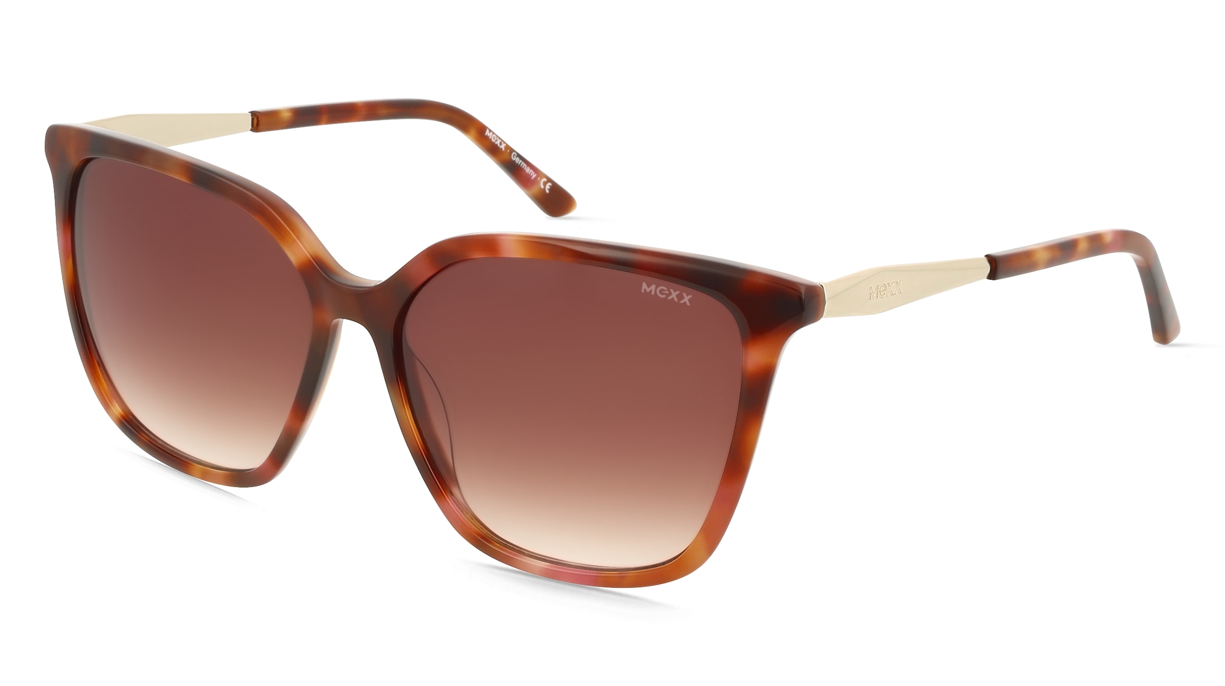 Mexx Eyes 6573 Damen-Sonnenbrille Vollrand Eckig Kunststoff-Gestell, Havanna