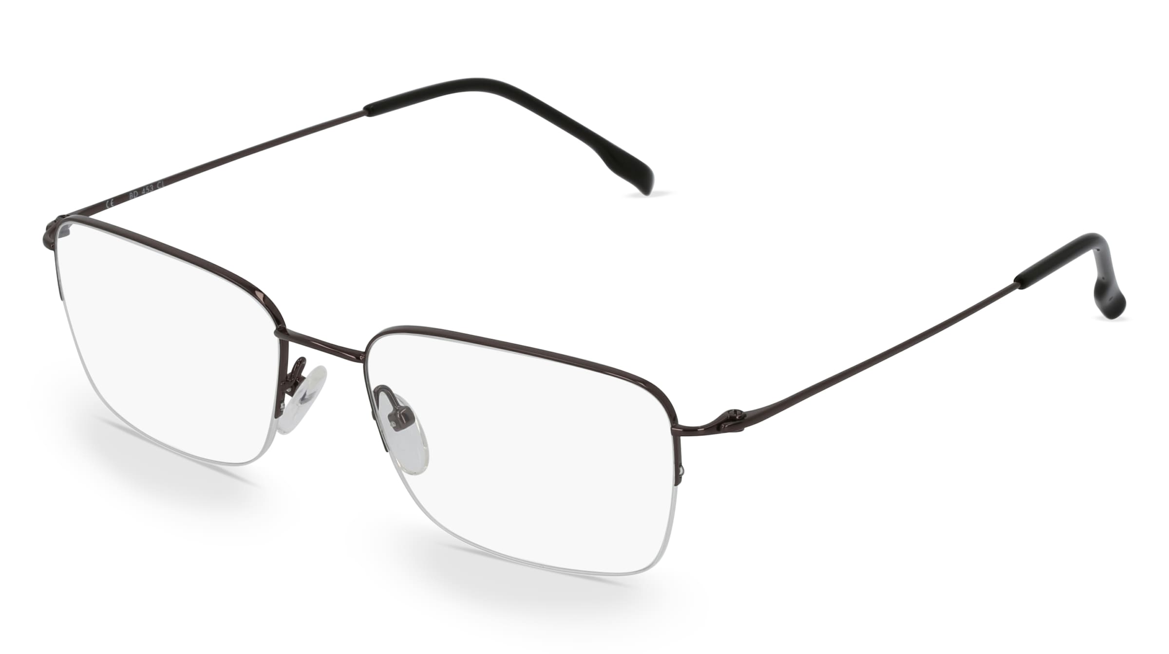 Fielmann BD 453 CL Herren-Brille inkl. Gläser Halbrand Quadratisch Edelstahl-Gestell 55/18/145, Grau