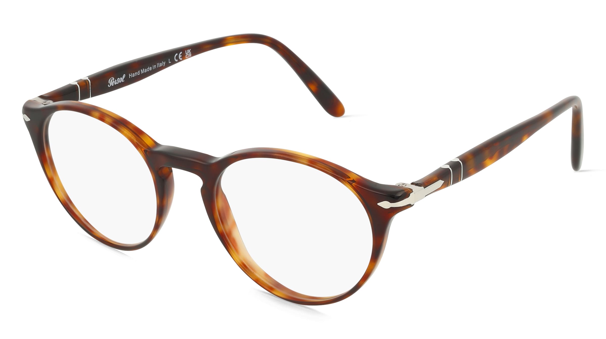 Persol 0PO3092V Herren-Brille inkl. Gläser Vollrand Panto Acetat-Gestell 50mm/19mm/145mm, braun