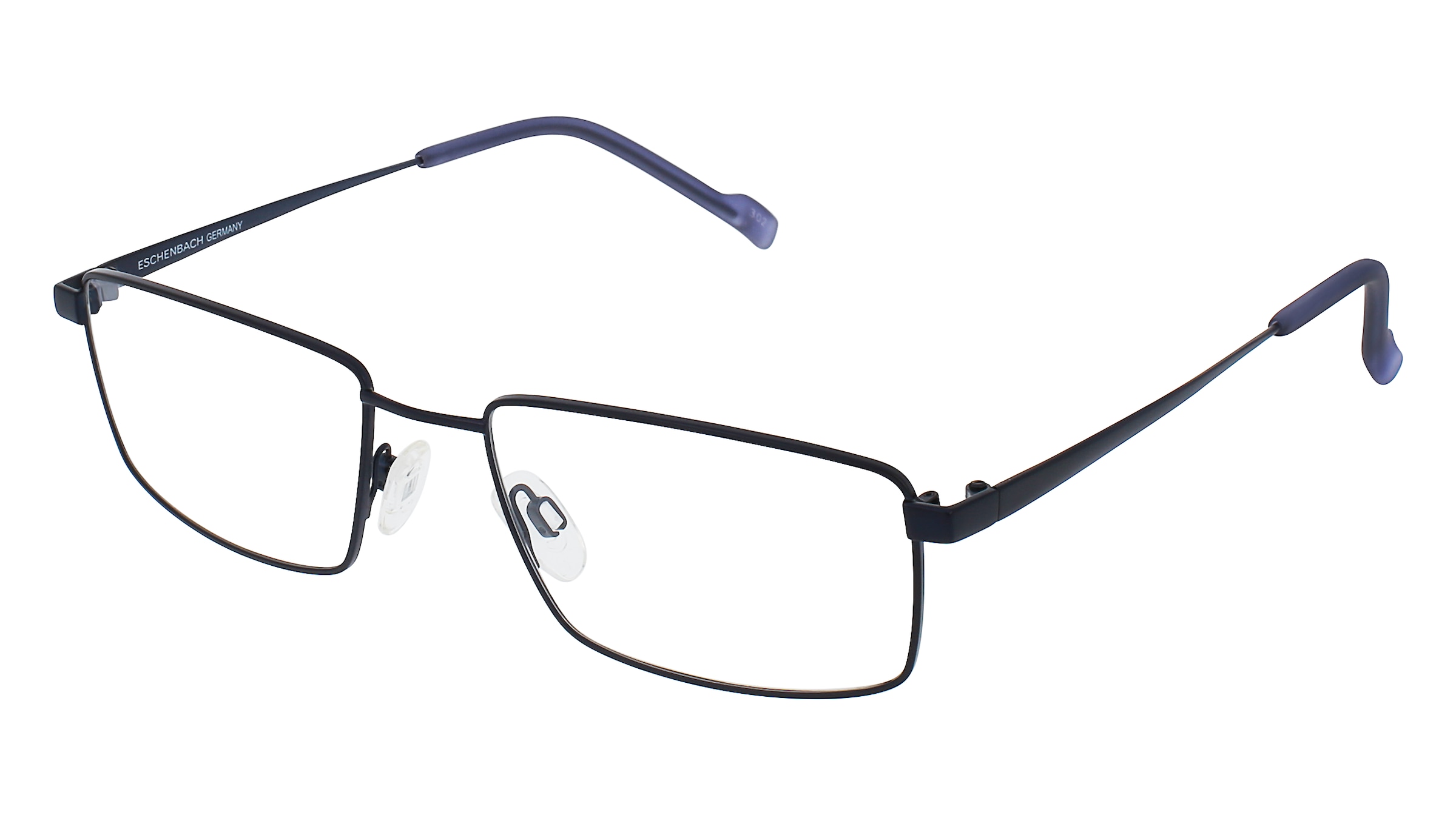 Eschenbach 820789 Herren-Brille inkl. Gläser Vollrand Quadratisch Titan-Gestell 55/18/145, Blau