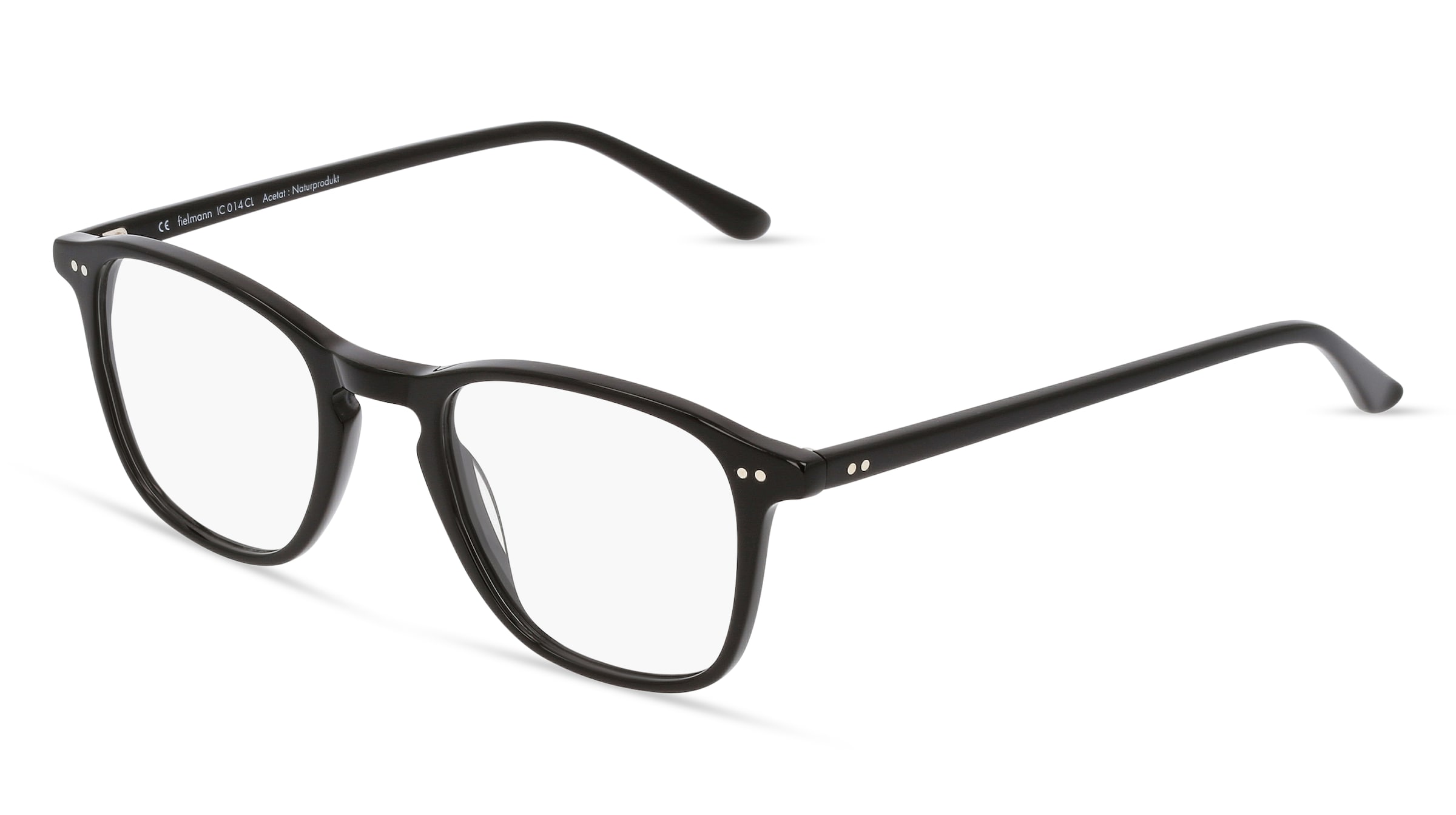 Fielmann IC 014 CL Herren-Brille inkl. Gläser Vollrand Quadratisch Acetat-Gestell 49/21/145, Schwarz