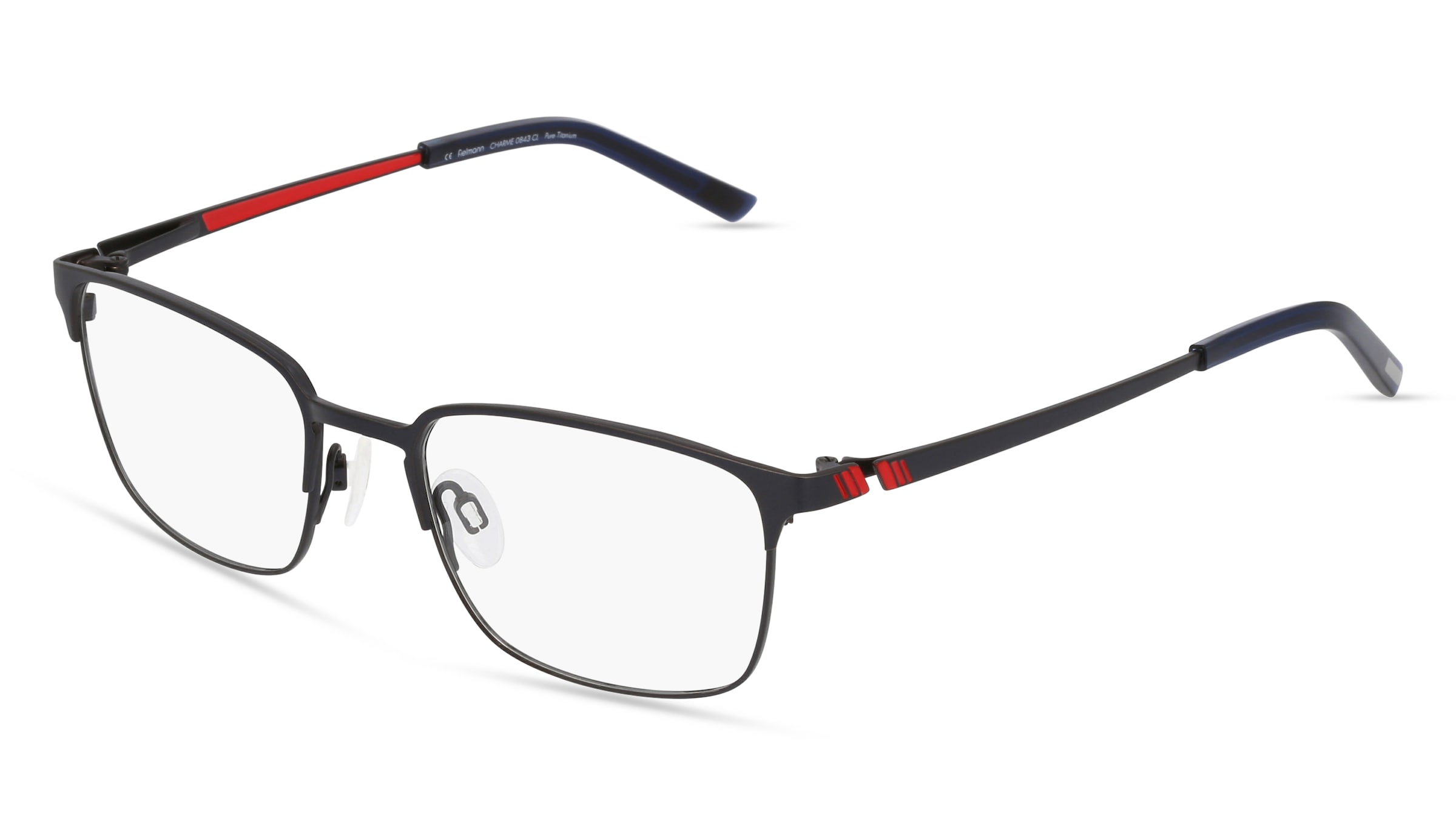 Fielmann CHARME 0843 CL Herren-Brille inkl. Gläser Vollrand Quadratisch Titan-Gestell 53/19/140, Blau