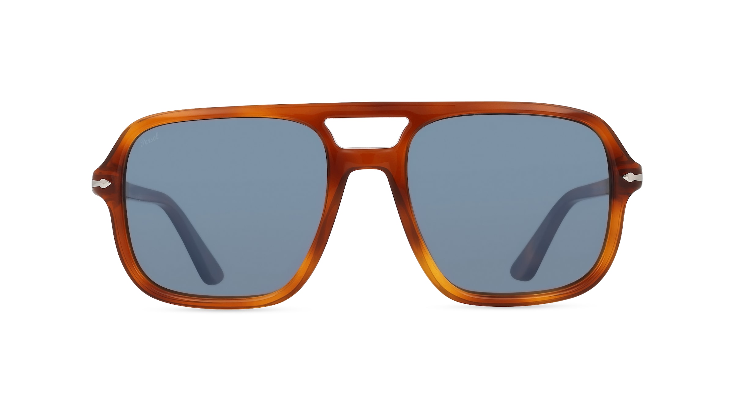 Persol 0PO3328S Herren-Sonnenbrille Vollrand Pilot Acetat-Gestell, braun