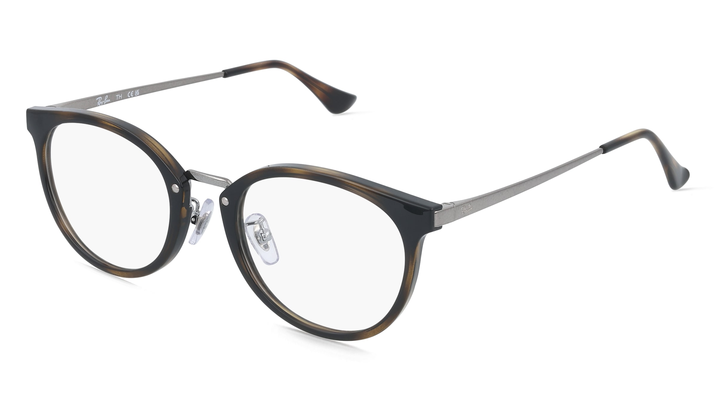 Ray-Ban RX7266D Unisex-Brille inkl. Gläser Vollrand Panto Kunststoff-Gestell 49/20/145, Havanna