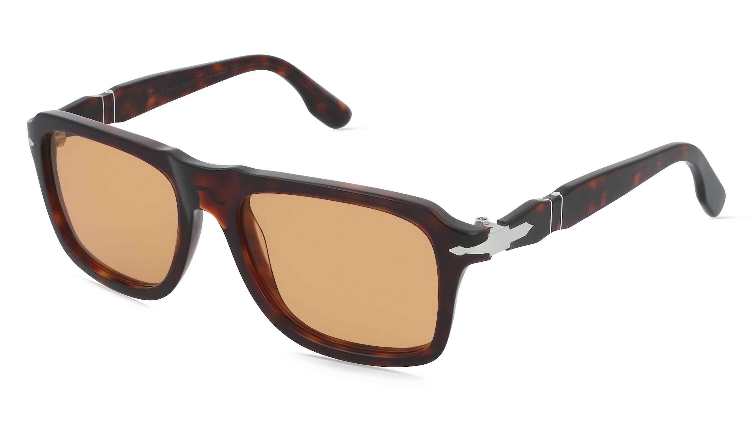 Persol PO8002S Herren-Sonnenbrille Vollrand Eckig Acetat-Gestell, Havanna
