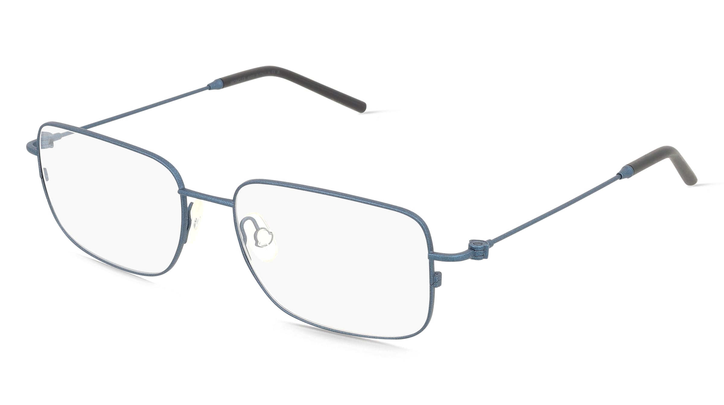 Moncler ME1004 Unisex-Brille inkl. Gläser Vollrand Geometrisch Edelstahl-Gestell 54/16/140, Blau