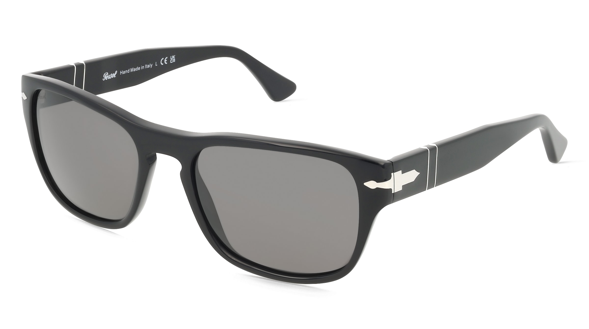 Persol PO3341S Damen-Sonnenbrille Vollrand Panto Acetat-Gestell, schwarz