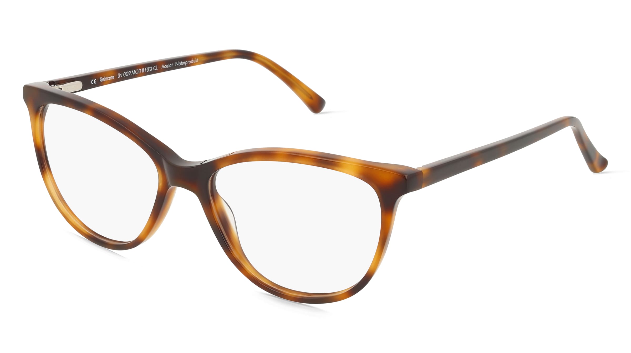 Fielmann LN 009 MOD II FLEX CL Damen-Brille inkl. Gläser Vollrand Butterfly Acetat-Gestell 52/15/135, Havanna