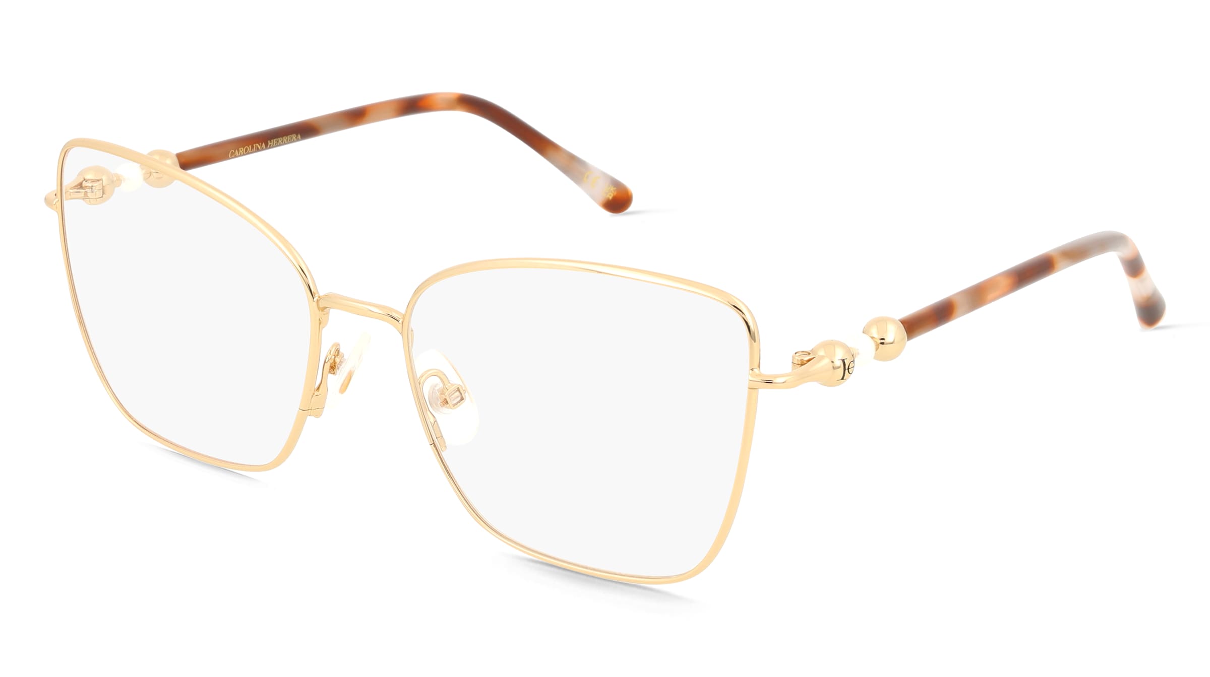 Carolina Herrera HER 0321 Damen-Brille inkl. Gläser Vollrand Butterfly Metall-Gestell 56/17/140, Gold