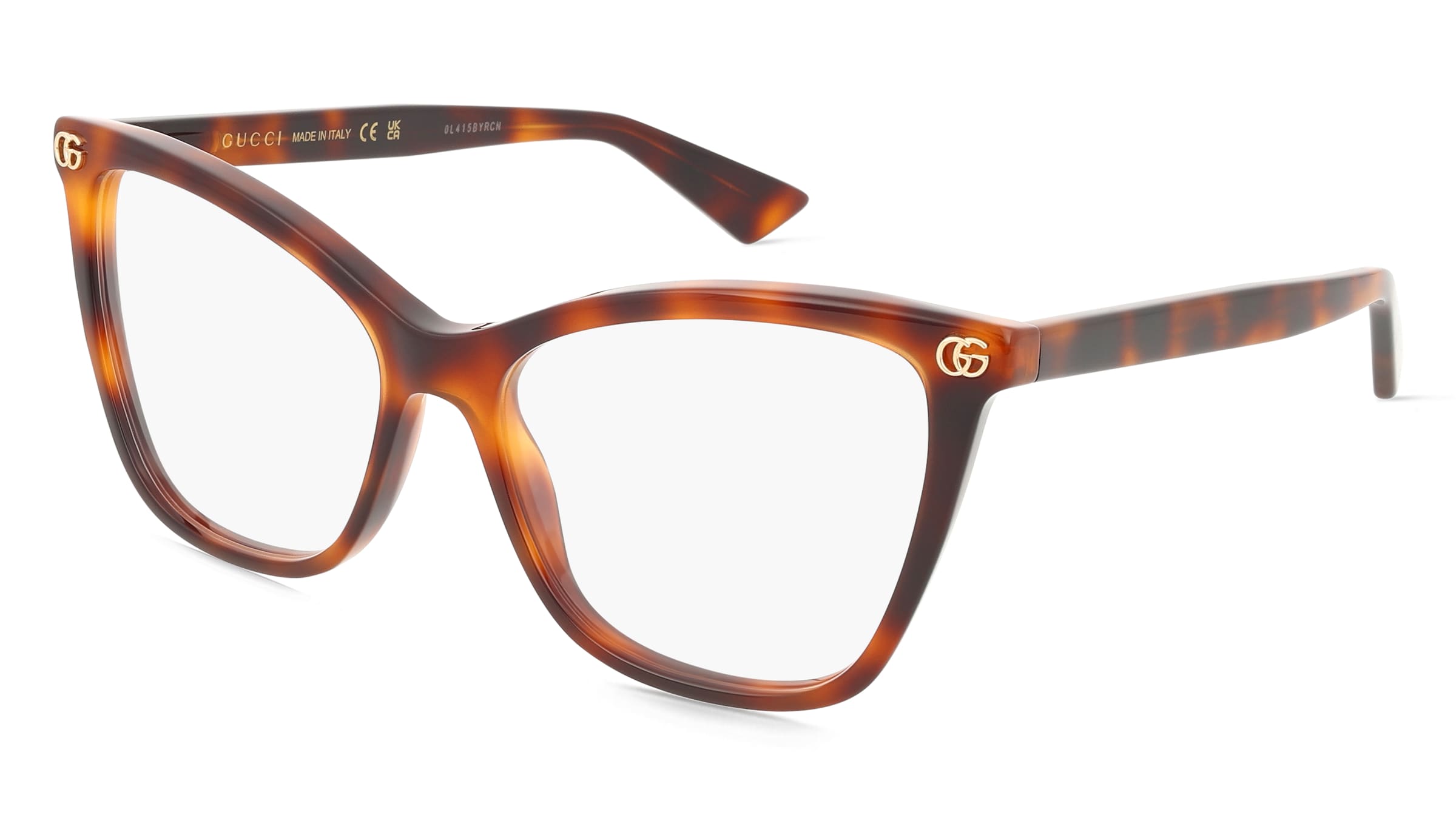 Gucci GG1817O Unisex-Brille inkl. Gläser Vollrand Cat Eye Acetat-Gestell 55/16/140, Havanna