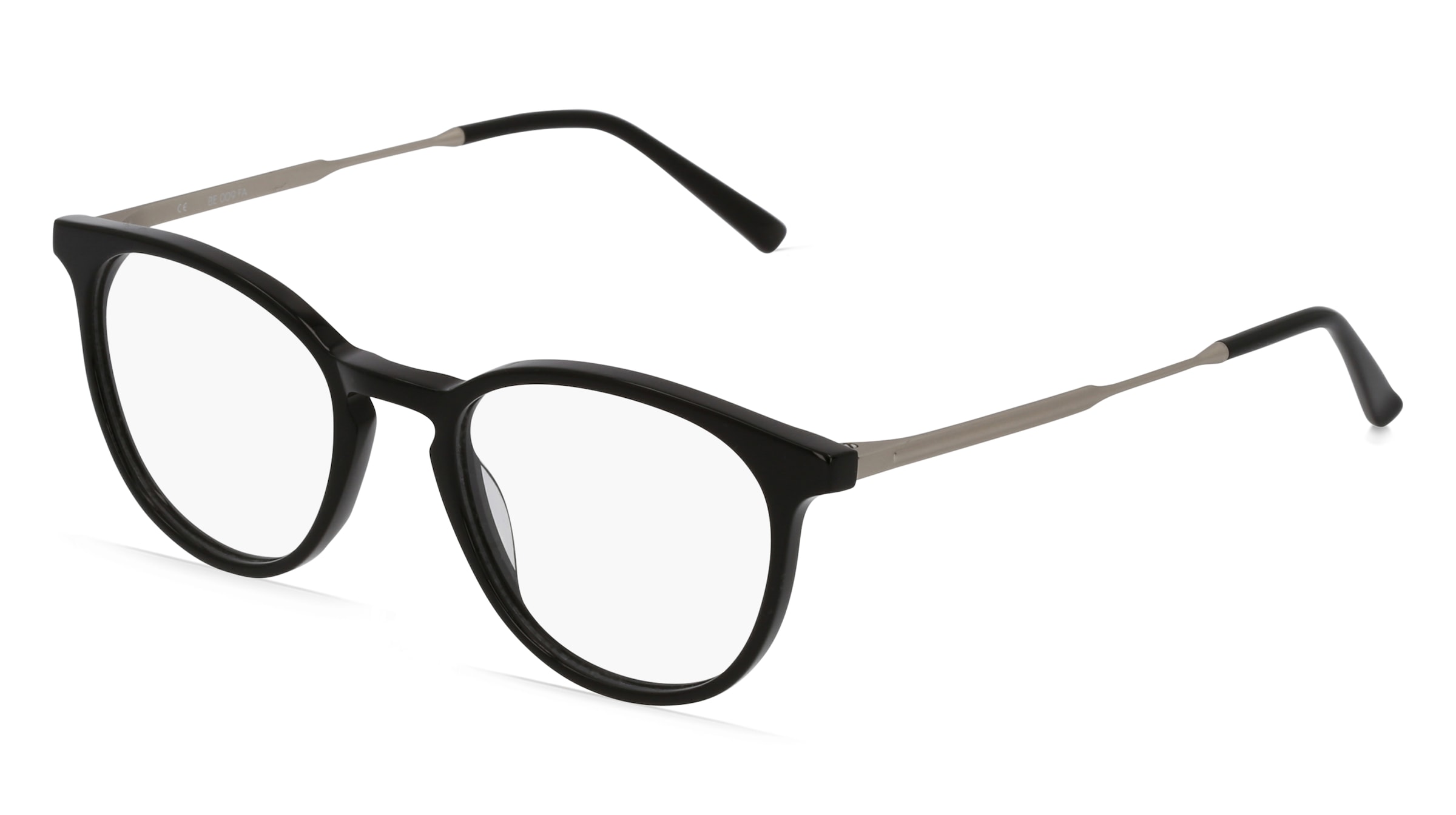 Fielmann BE 009 FA Unisex-Brille inkl. Gläser Vollrand Panto Acetat-Gestell 50/19/140, Schwarz